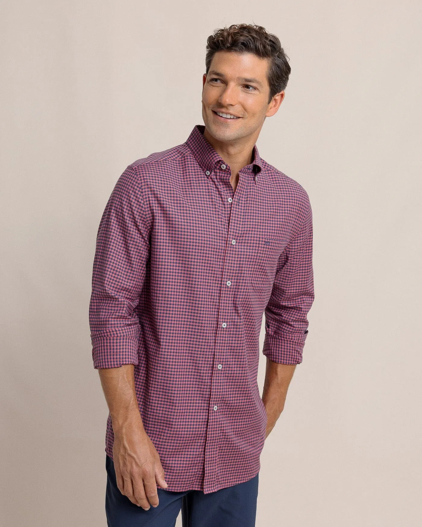 Shemwood Plaid Skipjack Long Sleeve Sport Shirt sold by Southern Tide product image thumbnail 3