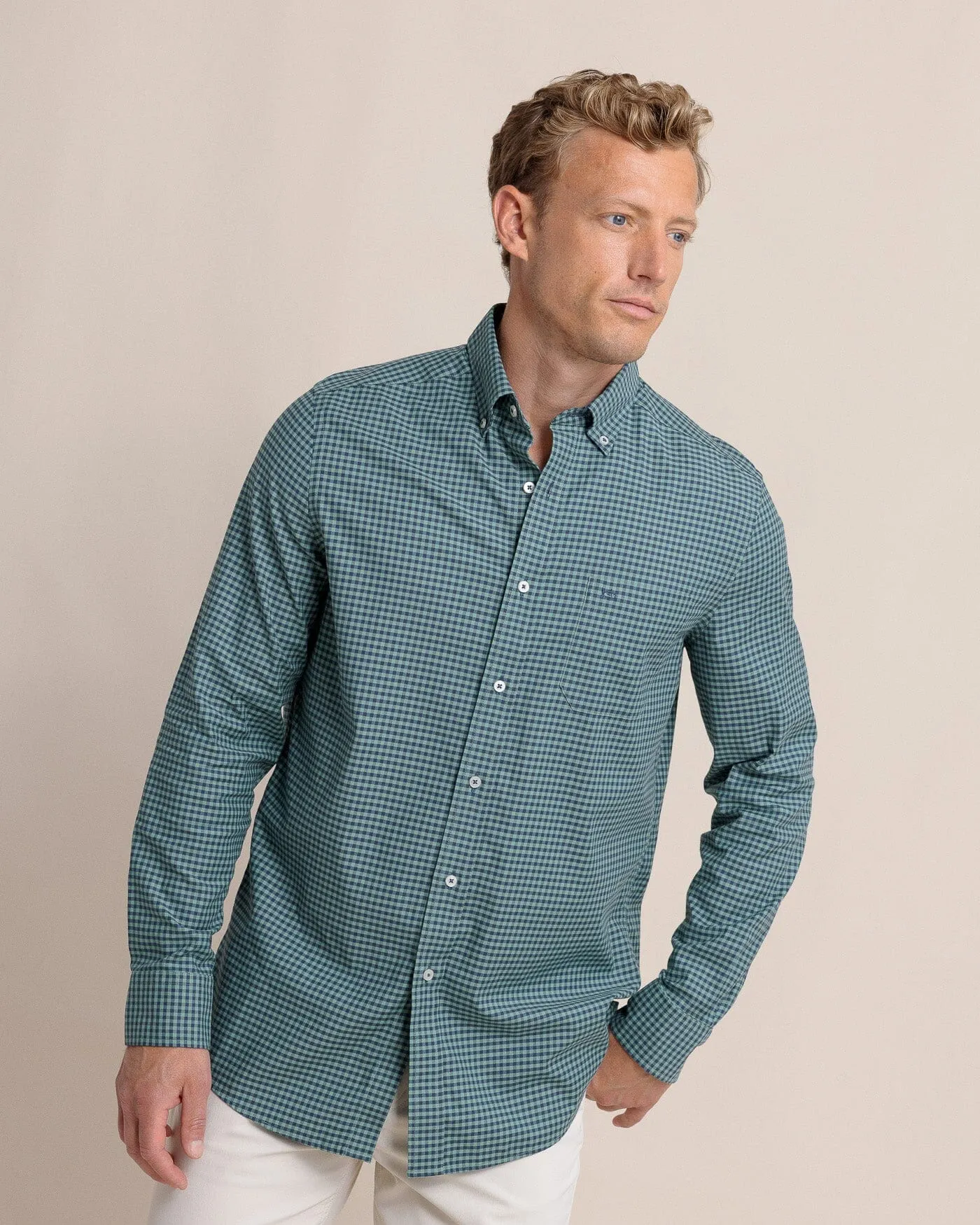 Shemwood Plaid Skipjack Long Sleeve Sport Shirt sold by Southern Tide product image thumbnail 5