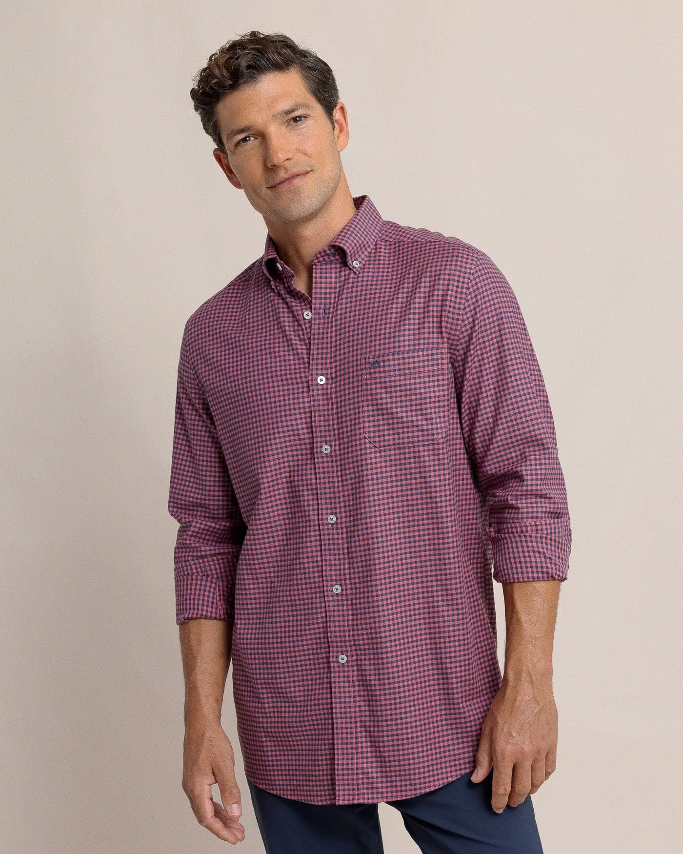 Shemwood Plaid Skipjack Long Sleeve Sport Shirt sold by Southern Tide
