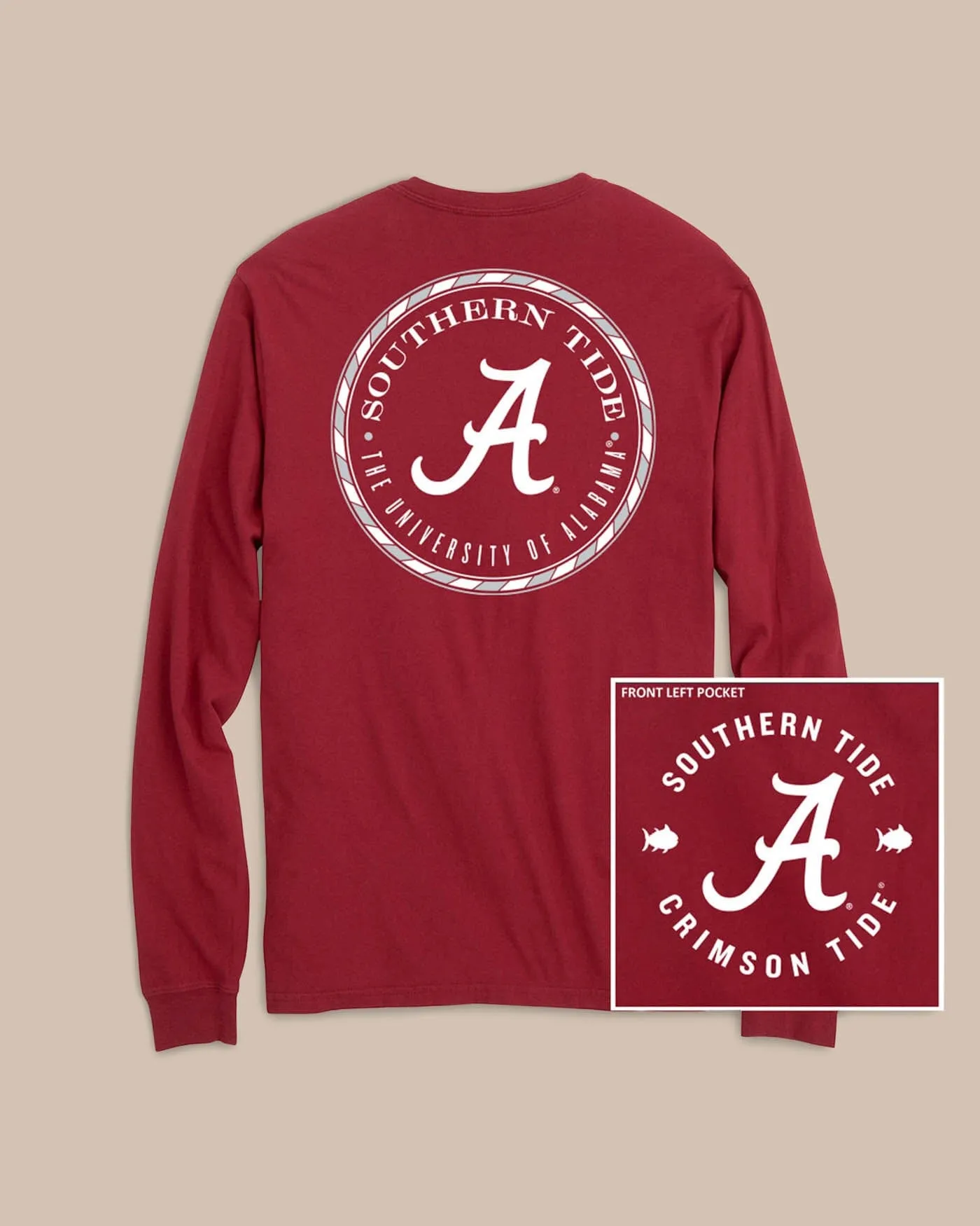 Alabama Crimson Tide Long Sleeve Medallion T-Shirt sold by Southern Tide