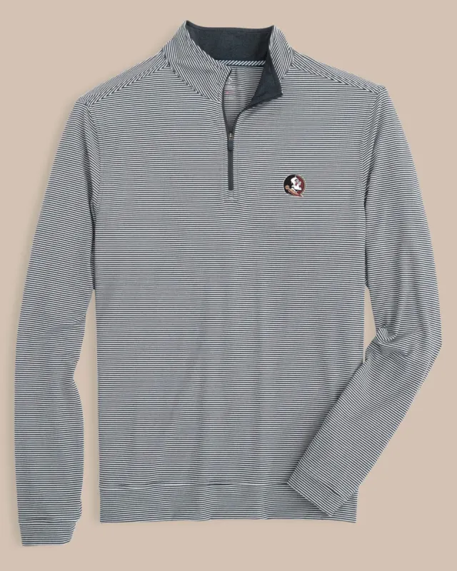 FSU Seminoles Cruiser Micro-Stripe Heather Quarter Zip sold by Southern Tide