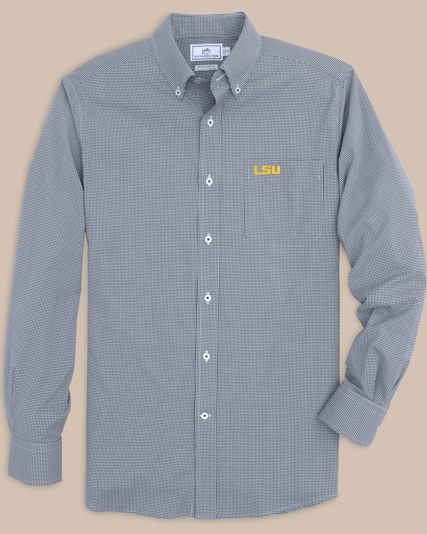 LSU Tigers Gingham Button Down Shirt sold by Southern Tide