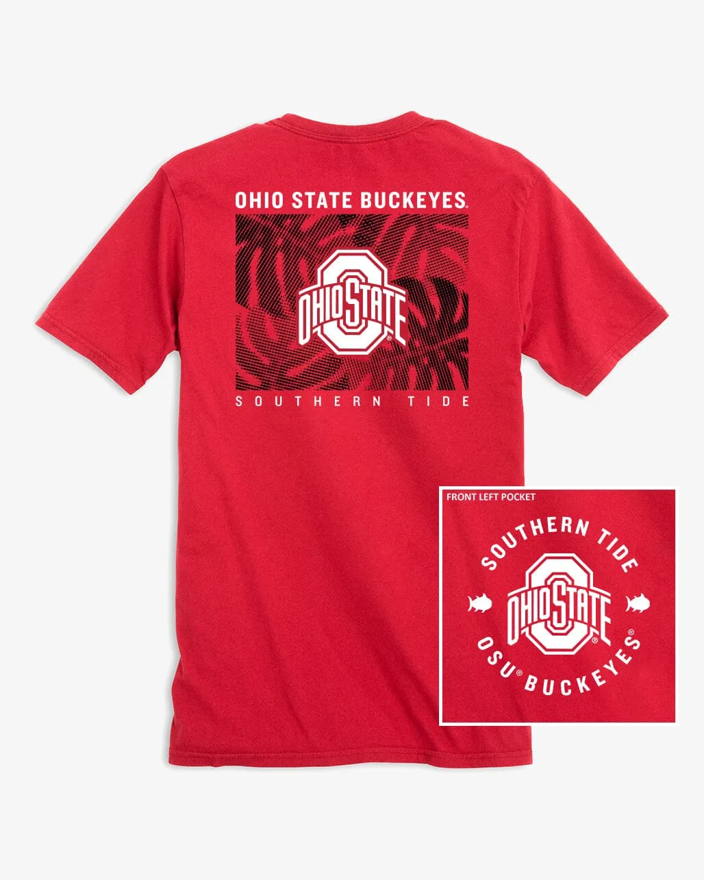 Ohio State Buckeyes Halftone Monstera T-Shirt sold by Southern Tide product image thumbnail 3