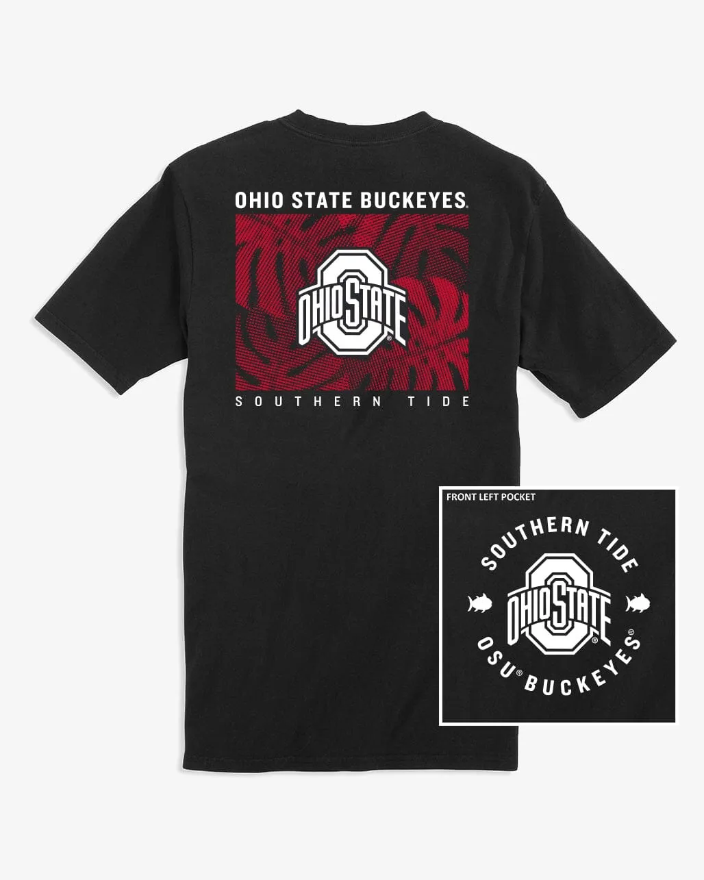 Ohio State Buckeyes Halftone Monstera T-Shirt sold by Southern Tide product image thumbnail 4