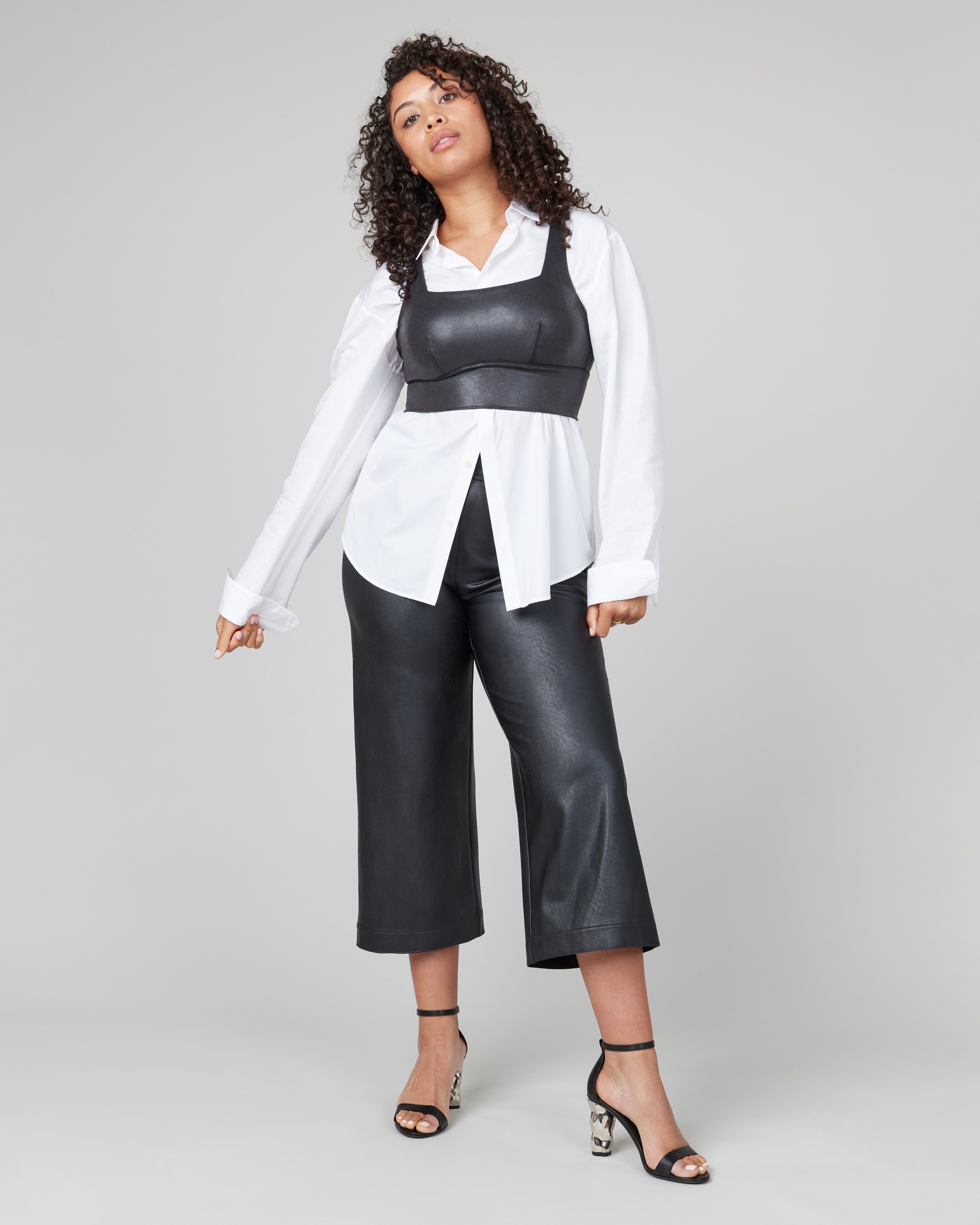 Faux Leather Square Neck Crop Top sold by SPANX product image thumbnail 5