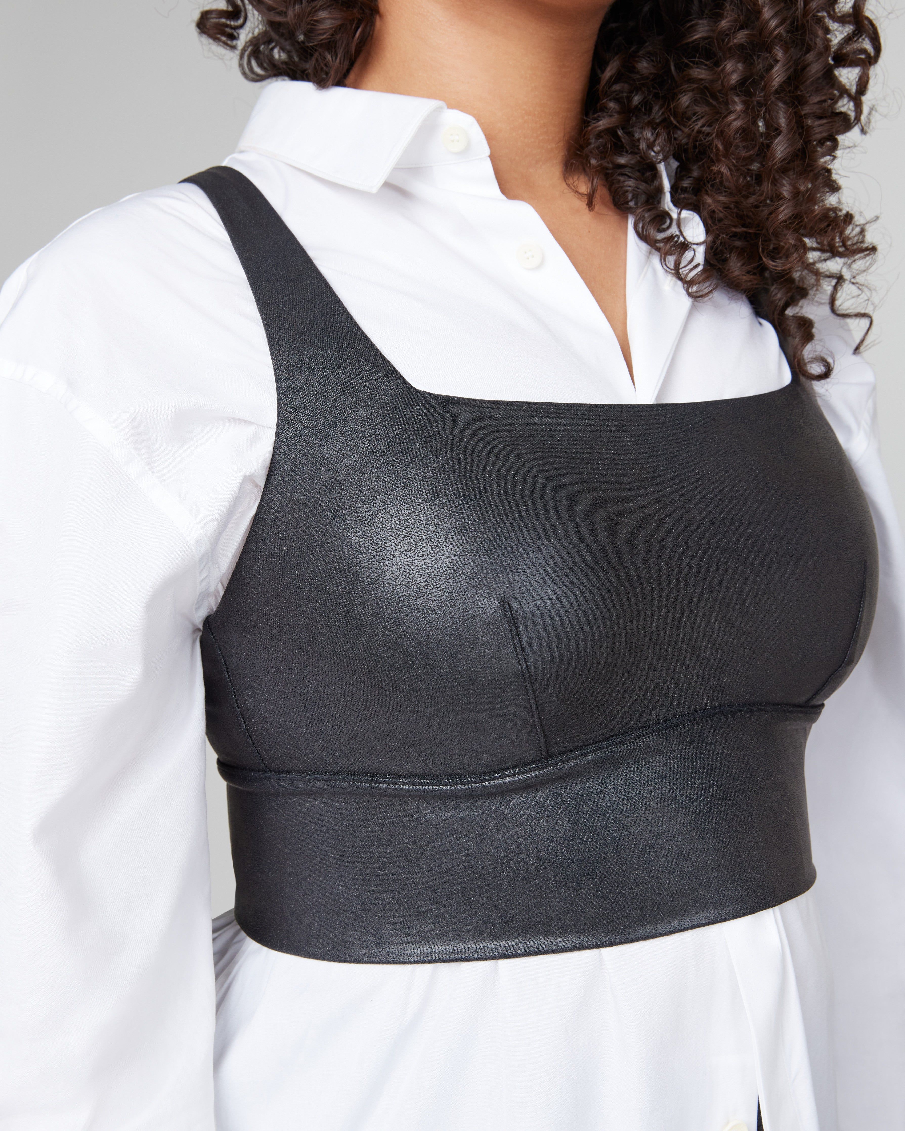 Faux Leather Square Neck Crop Top sold by SPANX product image thumbnail 3