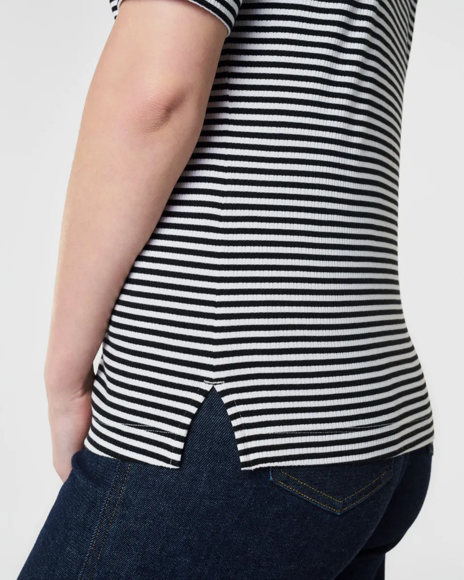Stretch Rib Striped Polo Top sold by SPANX product image thumbnail 4