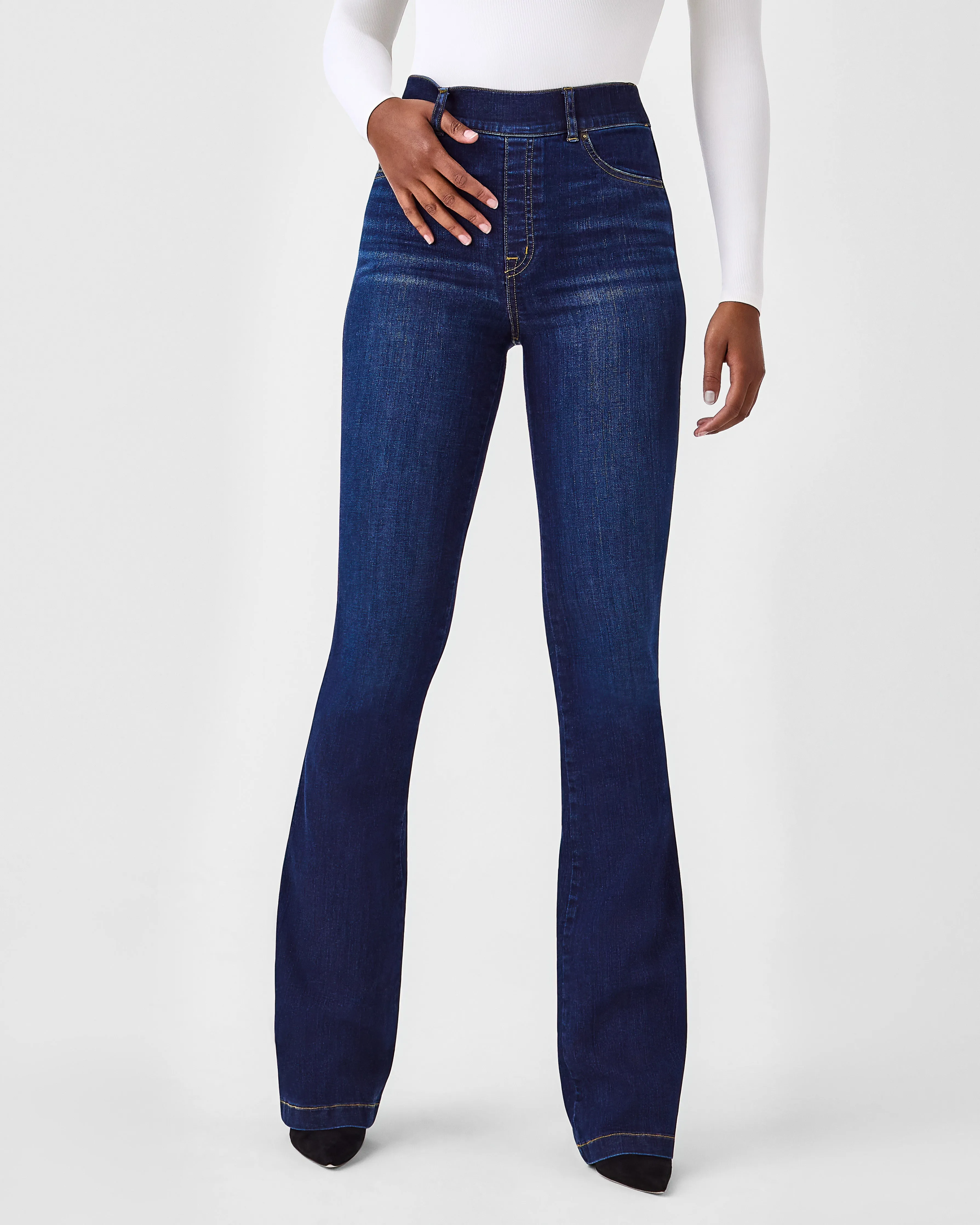 SPANXshape™ EveryWear Flare Jeans, Midnight Shade sold by SPANX