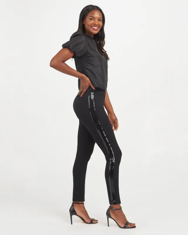 The Perfect Pant, Ankle Sequin Tuxedo Skinny sold by SPANX