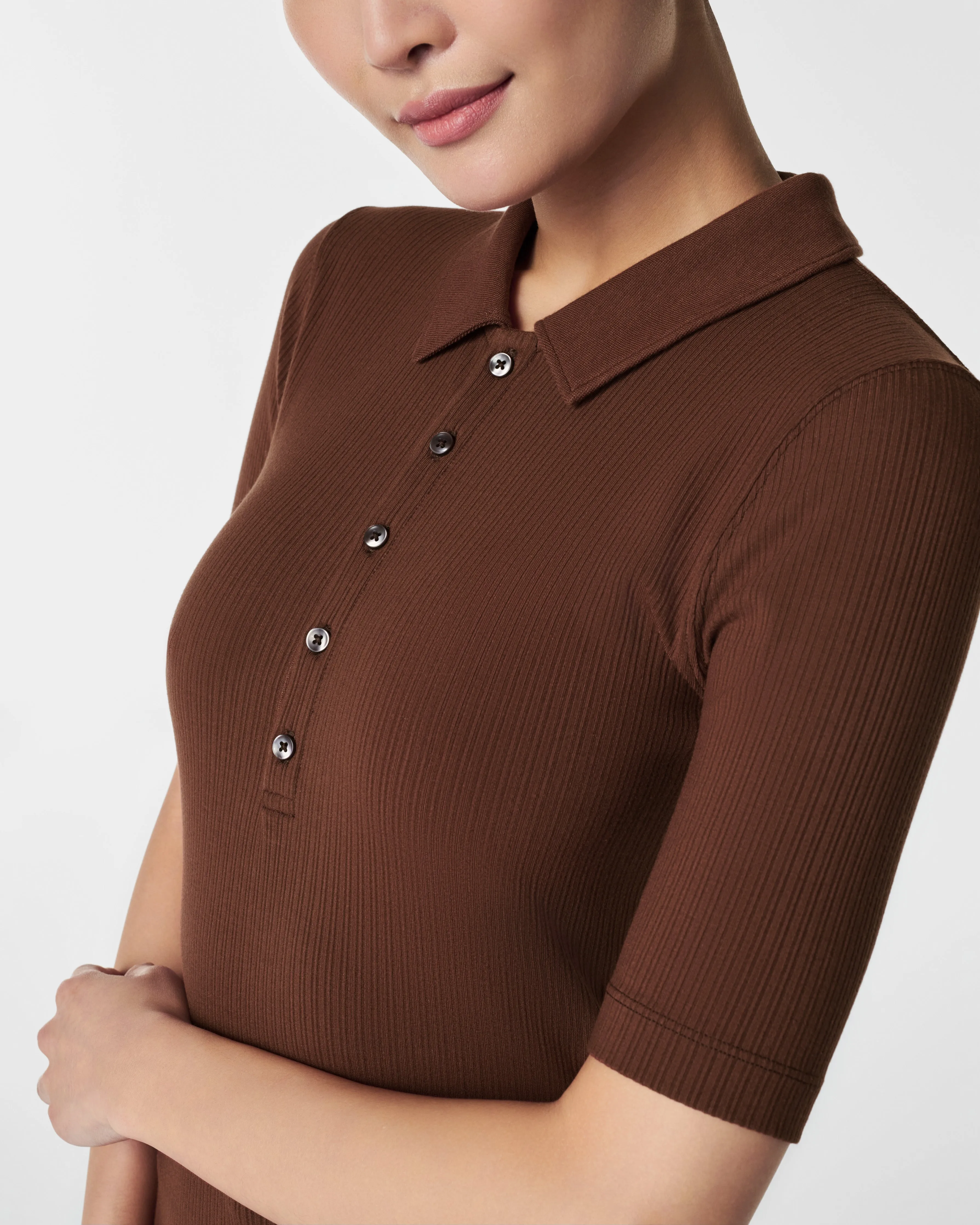 Stretch Rib Polo Top sold by SPANX product image thumbnail 3