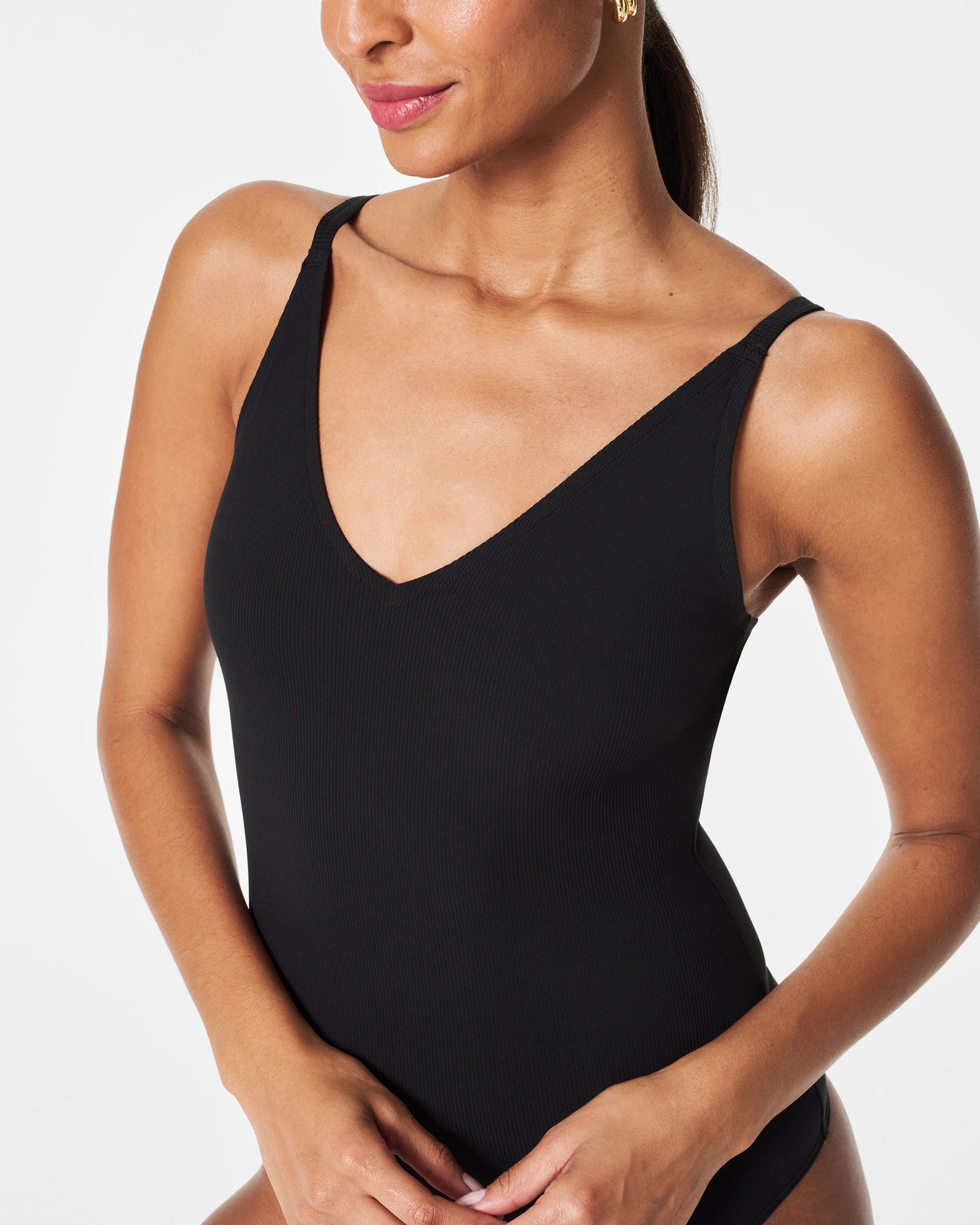 Suit Yourself V-Neck Ribbed Bodysuit sold by SPANX product image thumbnail 4