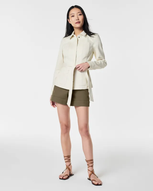 Stretch Twill Tie-Front Shirt Jacket sold by SPANX
