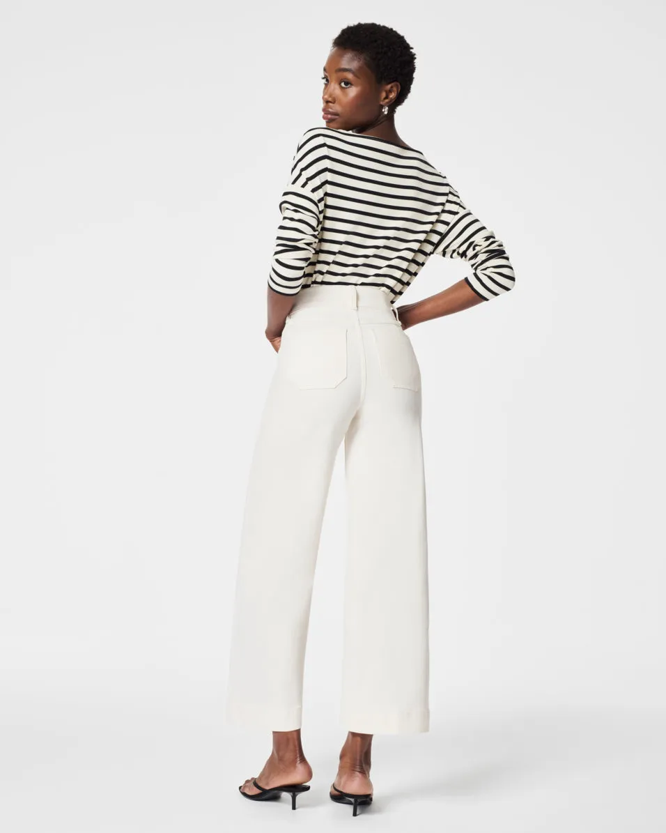 SPANXshape™ EveryWear Cropped Wide Leg Jeans with Patch Pockets, Ecru sold by SPANX product image thumbnail 4