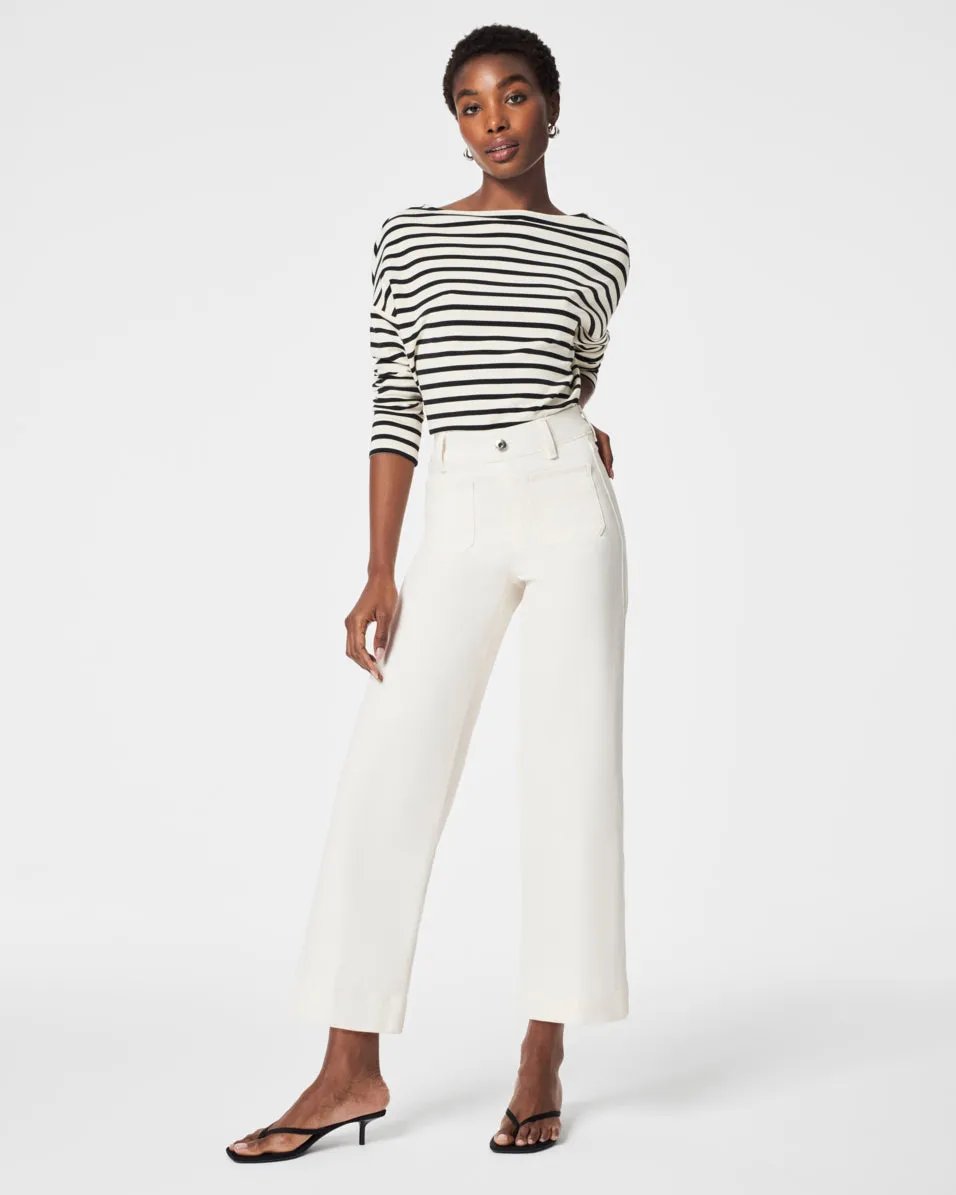SPANXshape™ EveryWear Cropped Wide Leg Jeans with Patch Pockets, Ecru sold by SPANX product image thumbnail 2