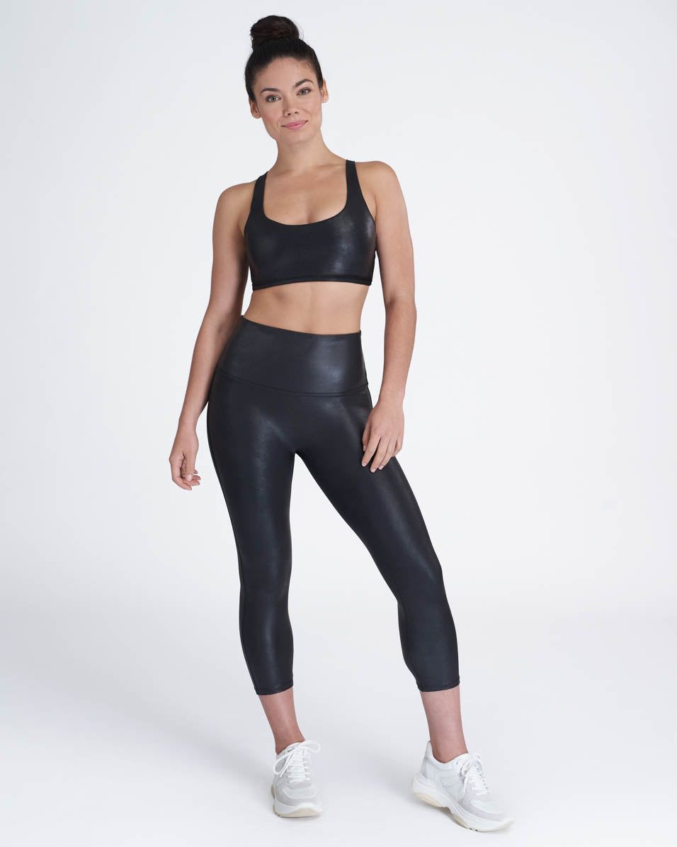 Faux Leather Active Cropped Leggings sold by SPANX