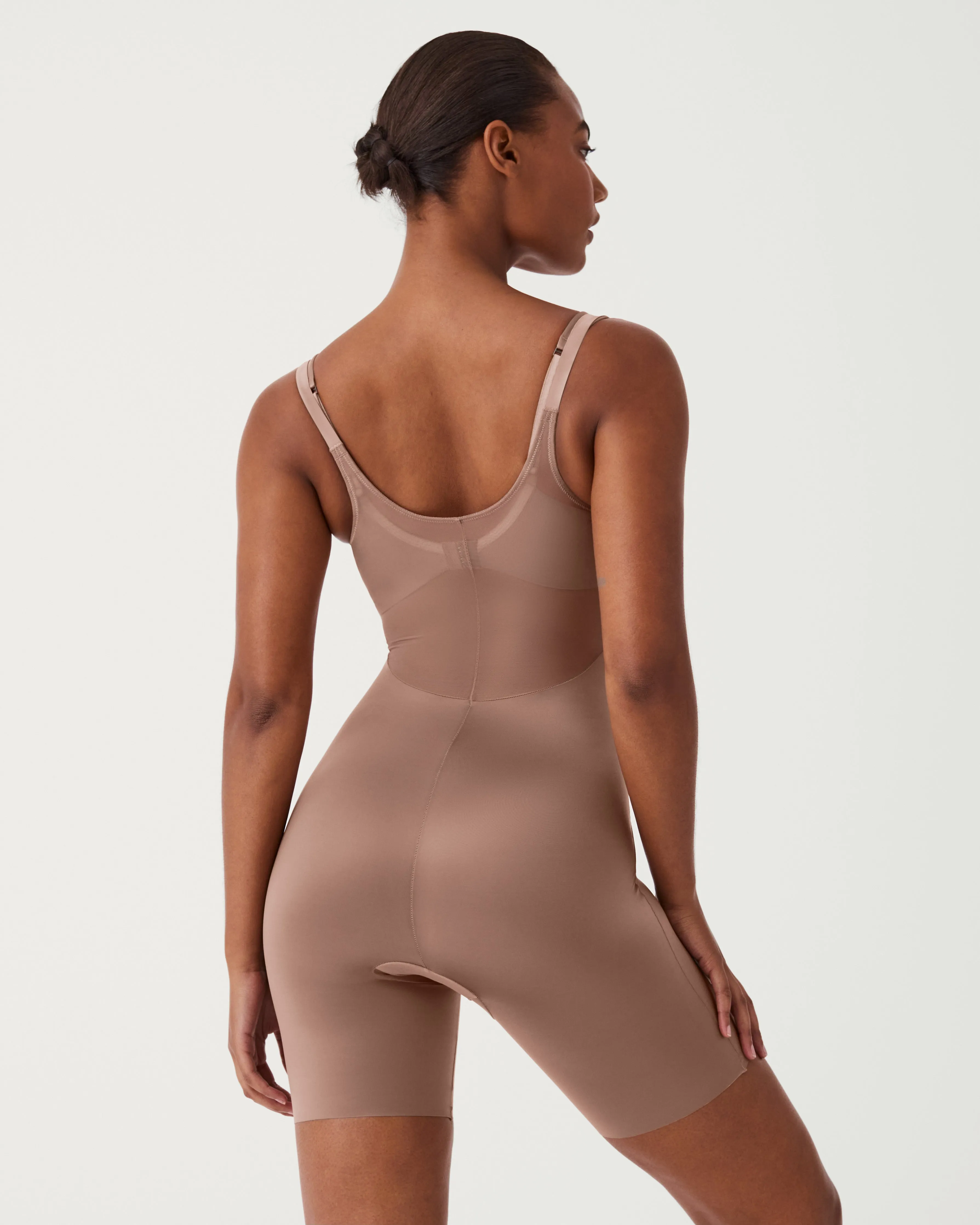 Satin Shaping Mesh Open-Bust Mid-Thigh Bodysuit sold by SPANX product image thumbnail 2