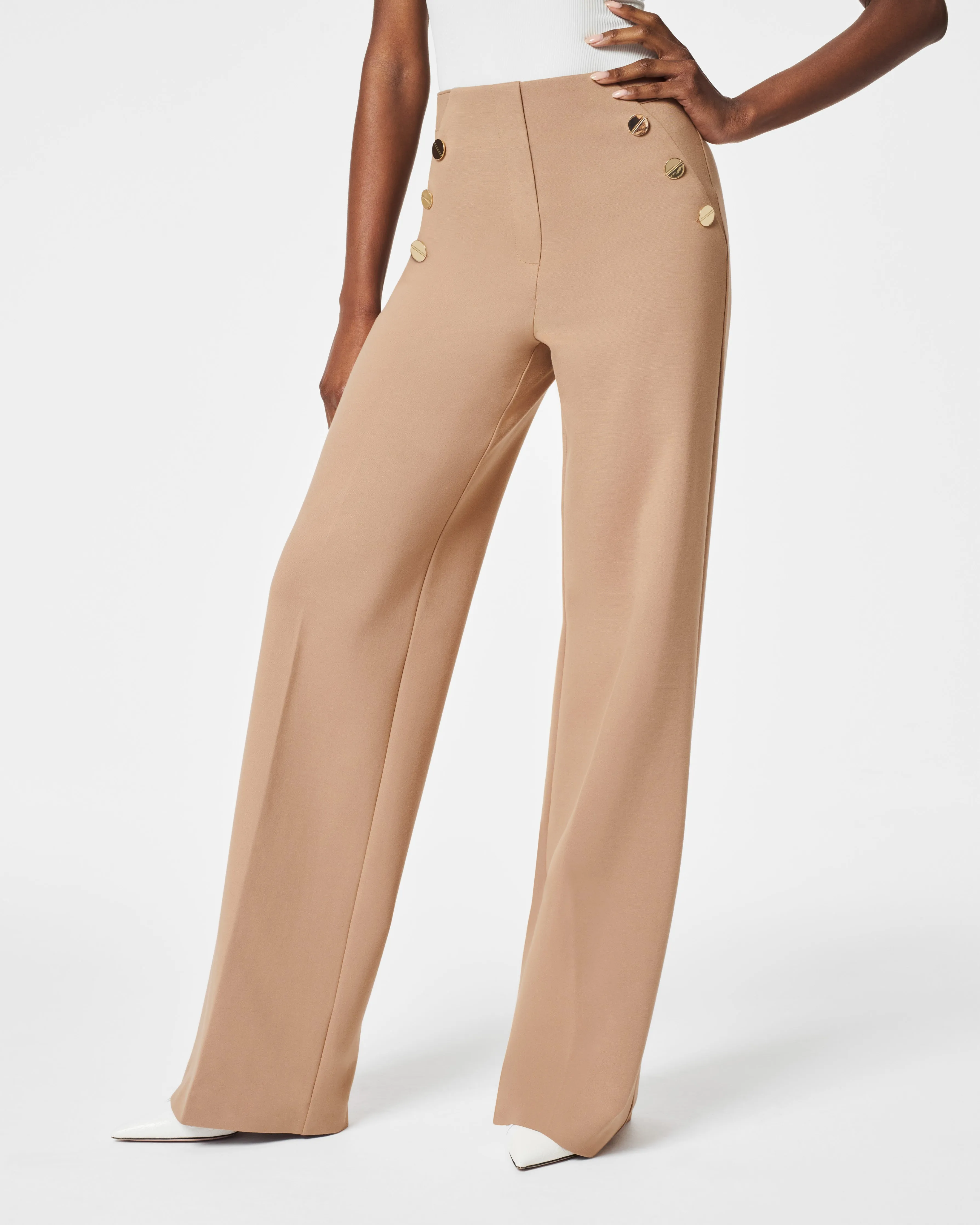 The Perfect Pant, Button Wide Leg sold by SPANX