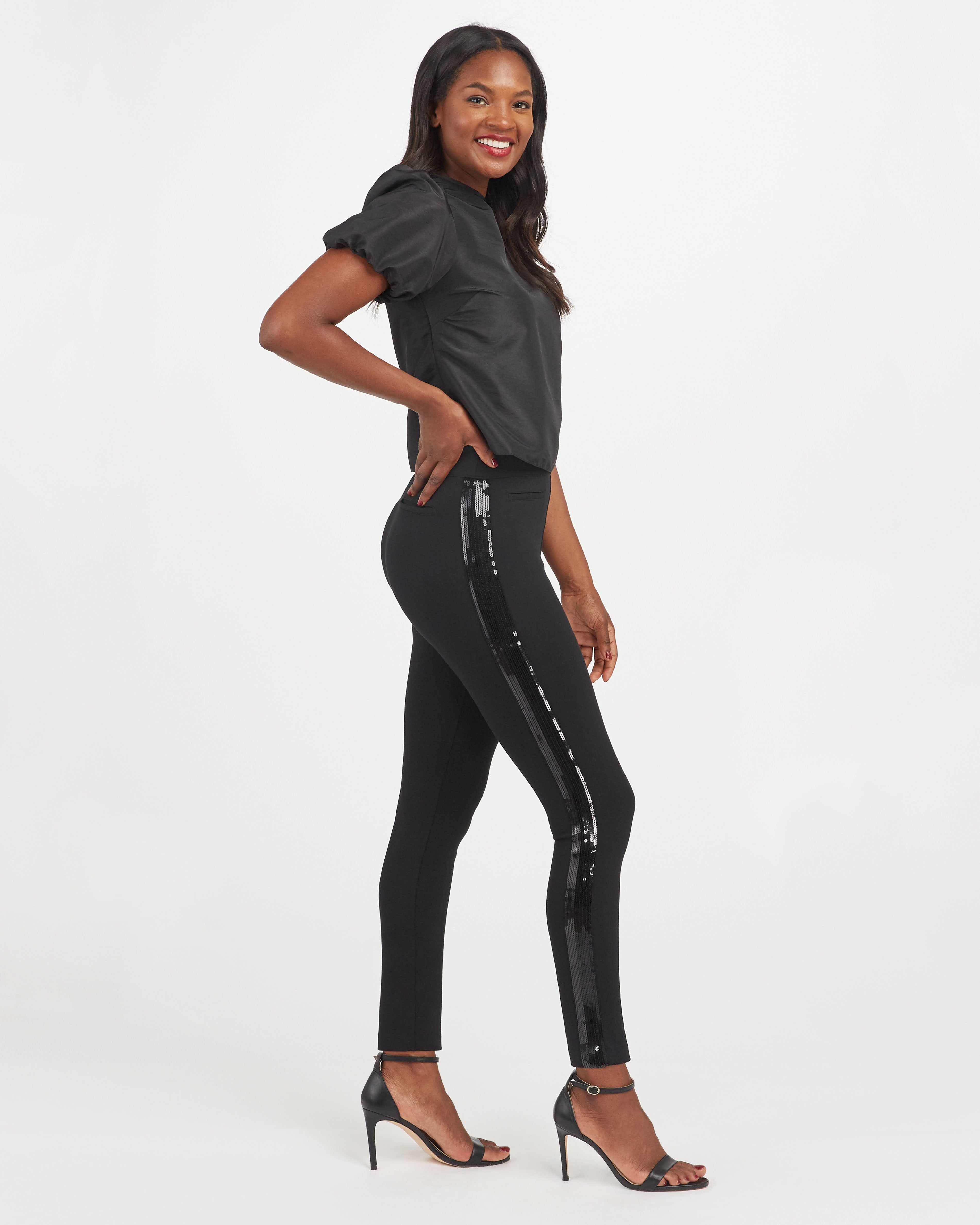 The Perfect Pant, Ankle Sequin Tuxedo Skinny sold by SPANX