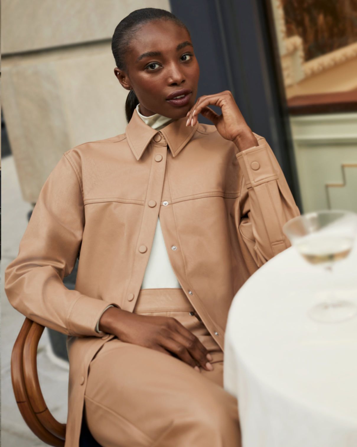 Leather-Like Oversized Shirt sold by SPANX product image thumbnail 13