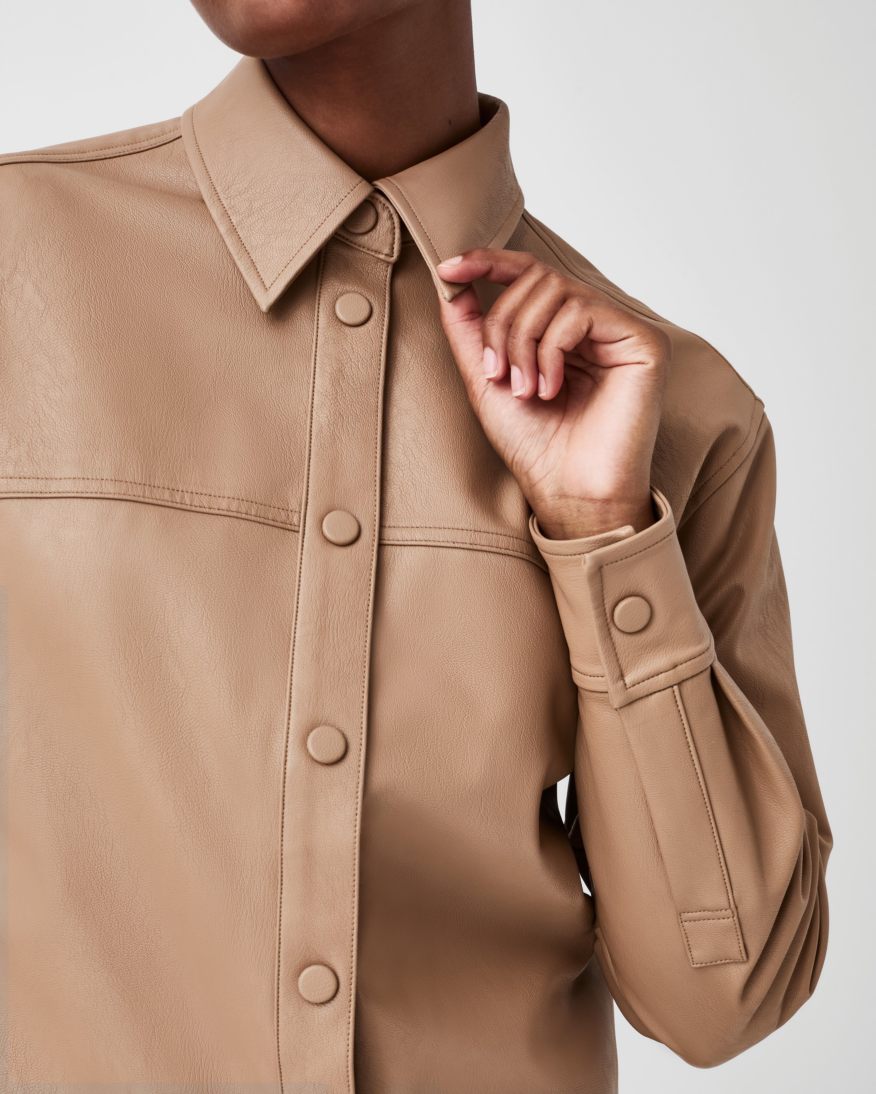 Leather-Like Long Sleeve Shirt sold by SPANX product image thumbnail 9