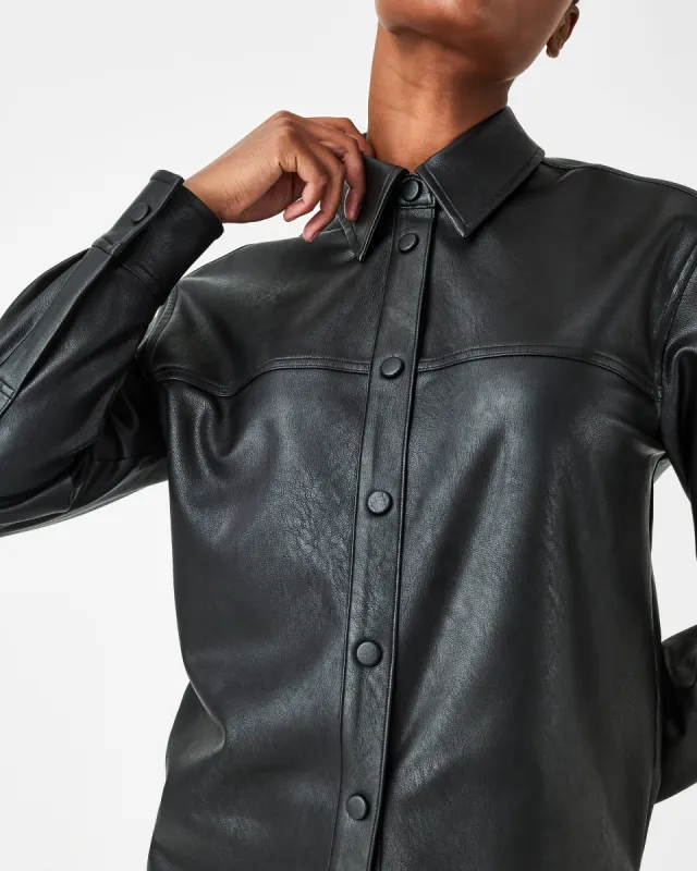 Leather-Like Oversized Shacket sold by SPANX
