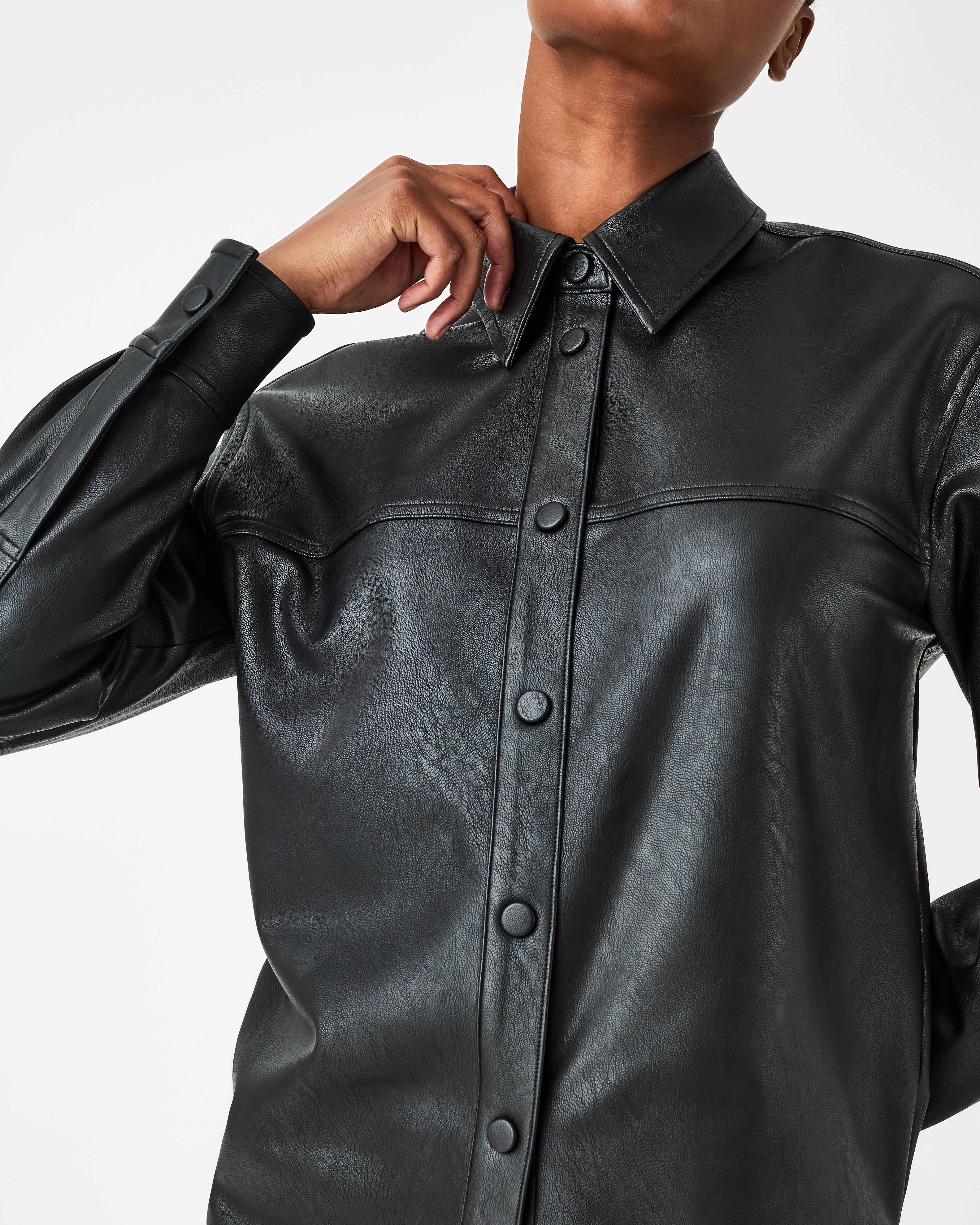 Leather-Like Long Sleeve Shirt sold by SPANX product image thumbnail 3
