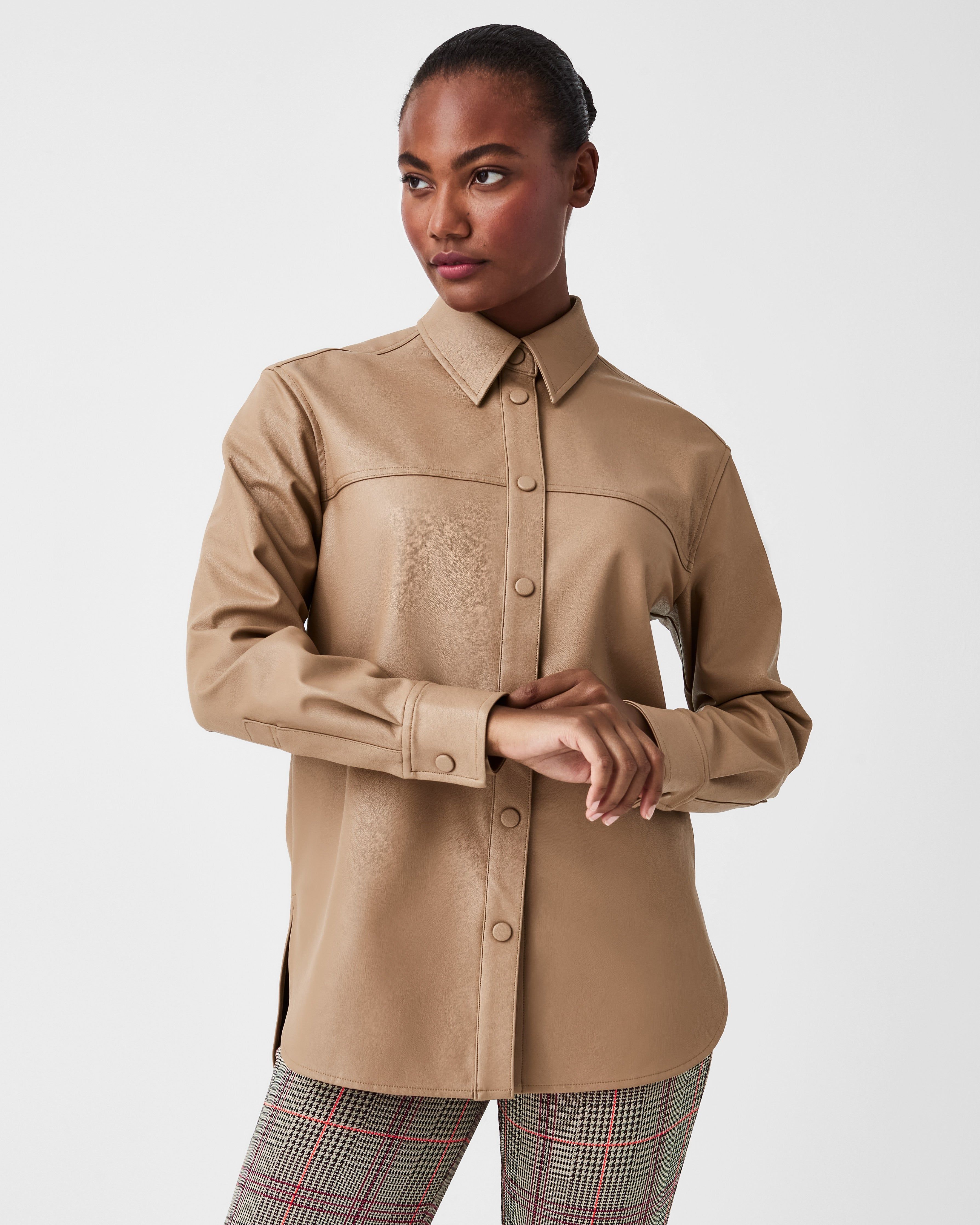 Leather-Like Long Sleeve Shirt sold by SPANX product image thumbnail 7