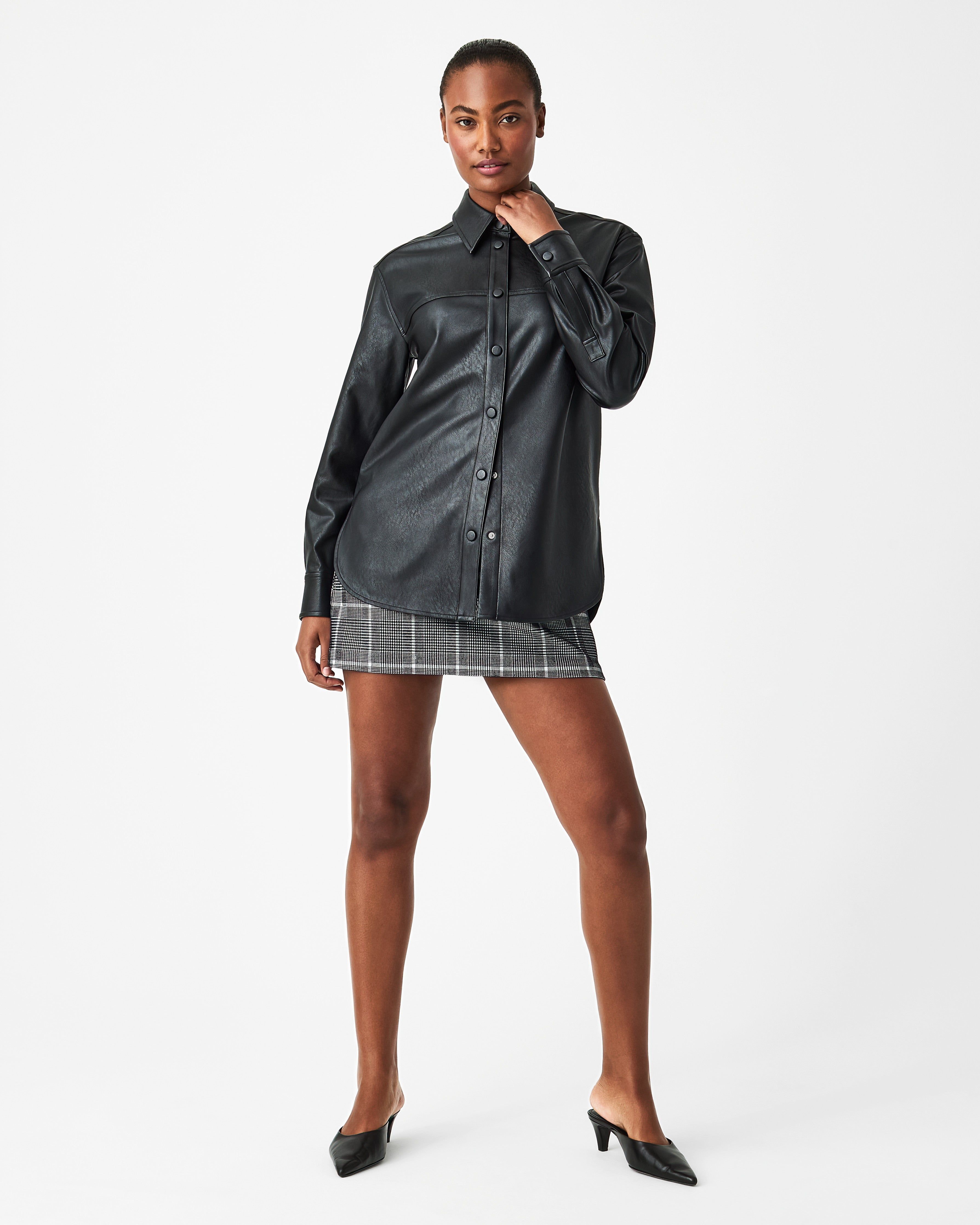 Leather-Like Long Sleeve Shirt sold by SPANX product image thumbnail 5
