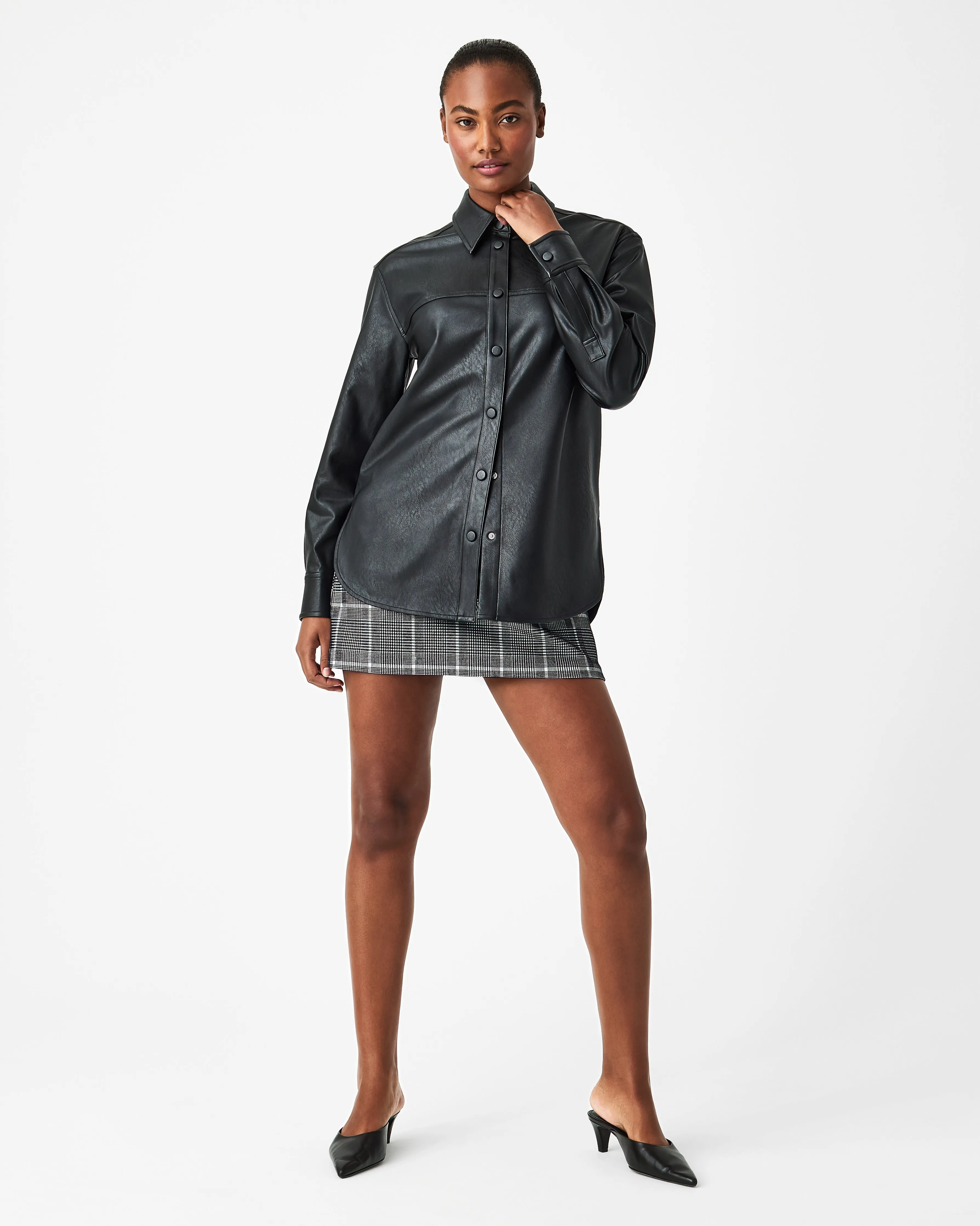 Leather-Like Oversized Shacket sold by SPANX product image thumbnail 5