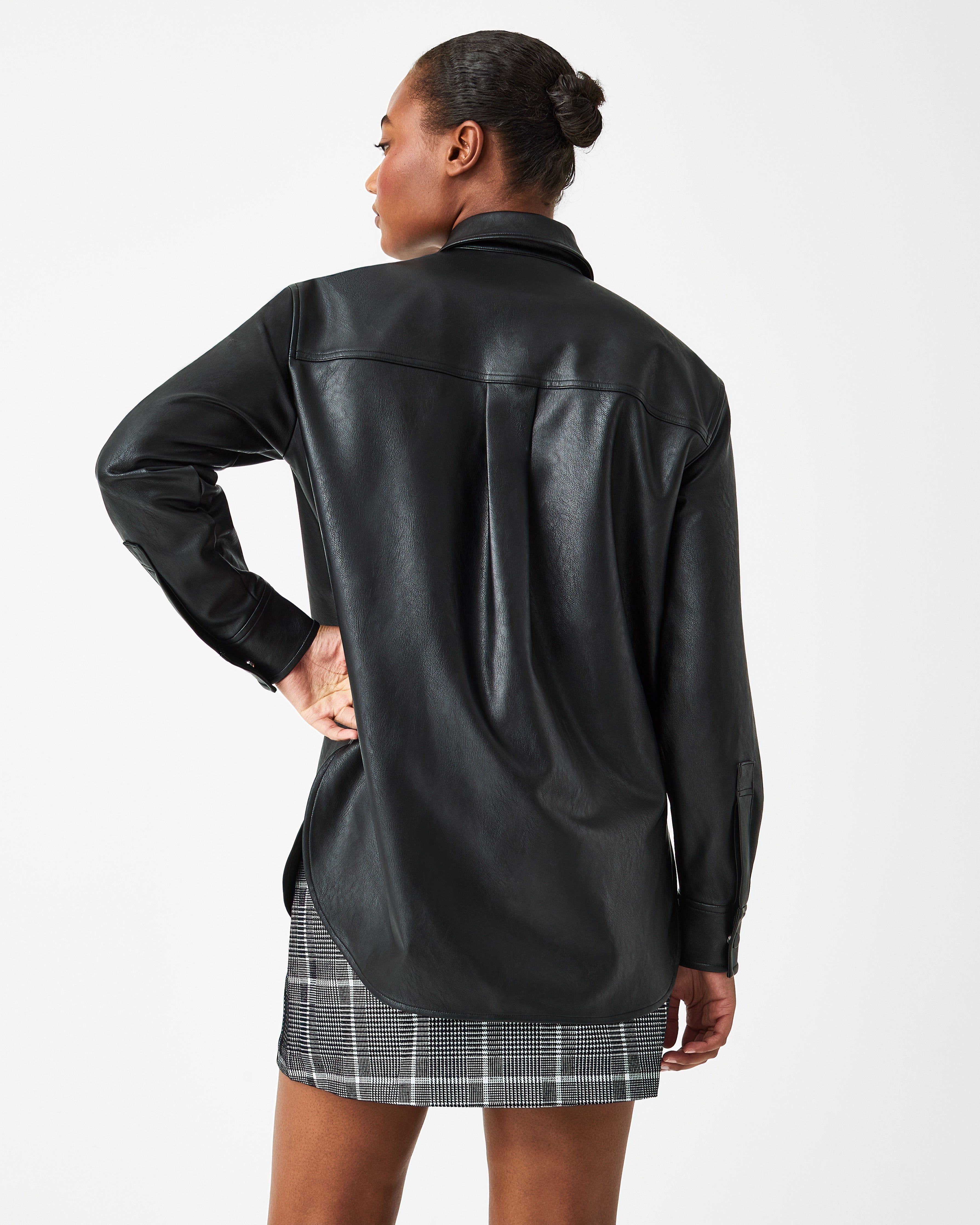 Leather-Like Long Sleeve Shirt sold by SPANX product image thumbnail 2