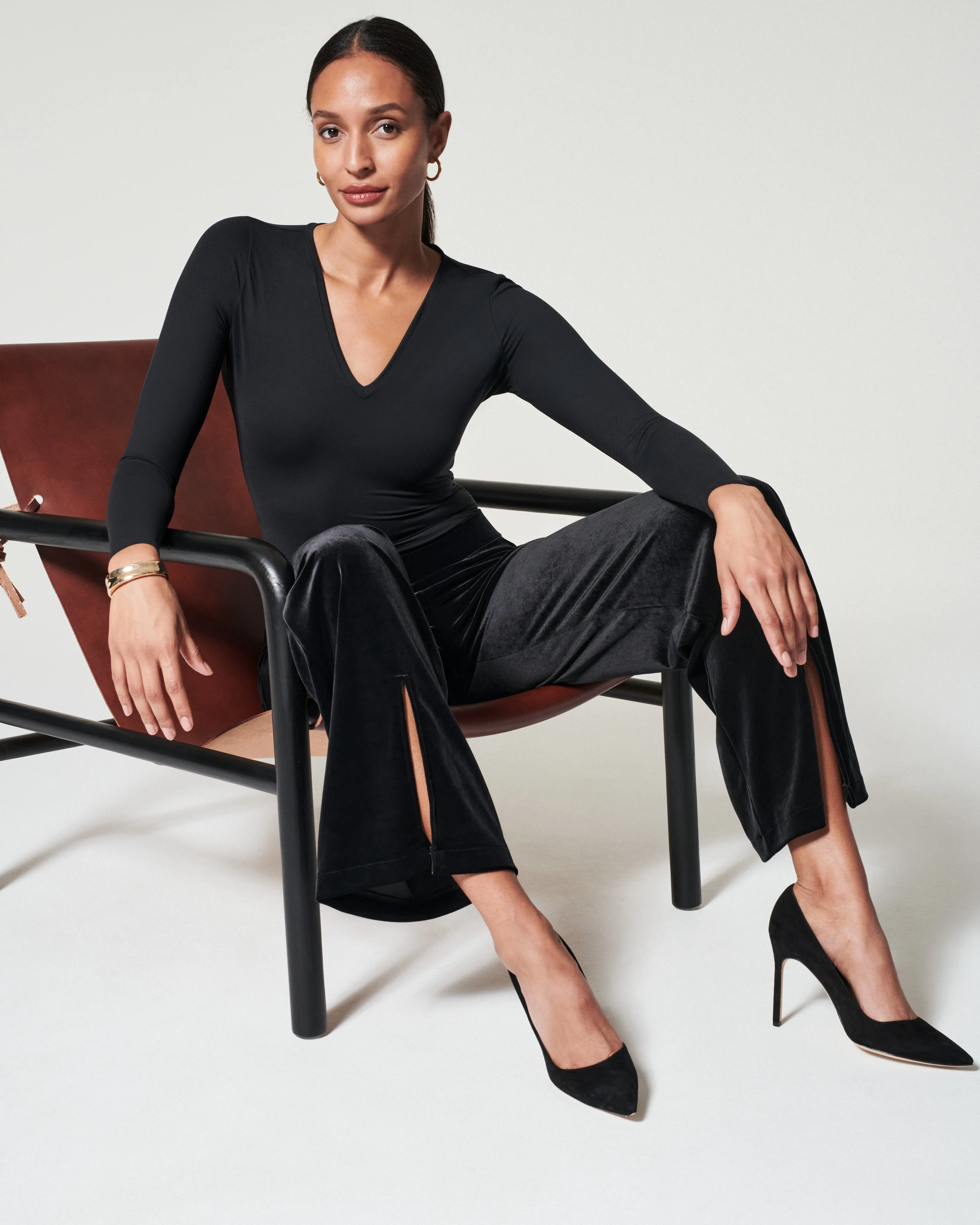 Velvet Split Hem Wide Leg Pant sold by SPANX product image thumbnail 4