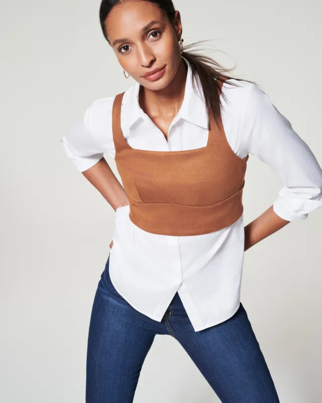 Faux Suede Square Neck Crop Top sold by SPANX