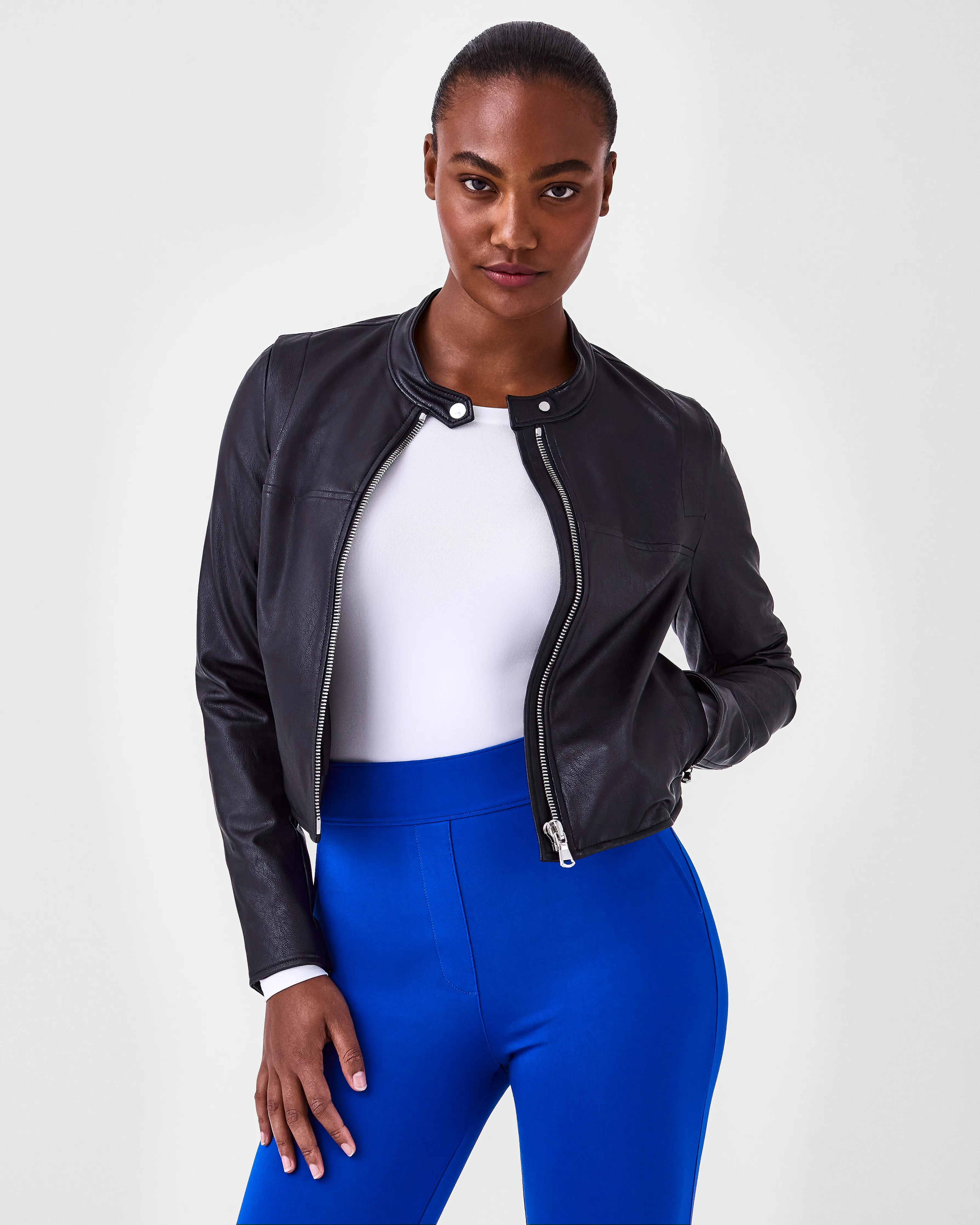 Leather-Like Moto Jacket sold by SPANX