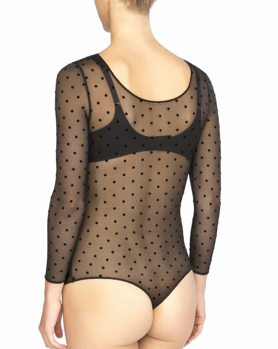 Smoothing Mesh Flocked Dot Thong Bodysuit sold by SPANX product image thumbnail 3