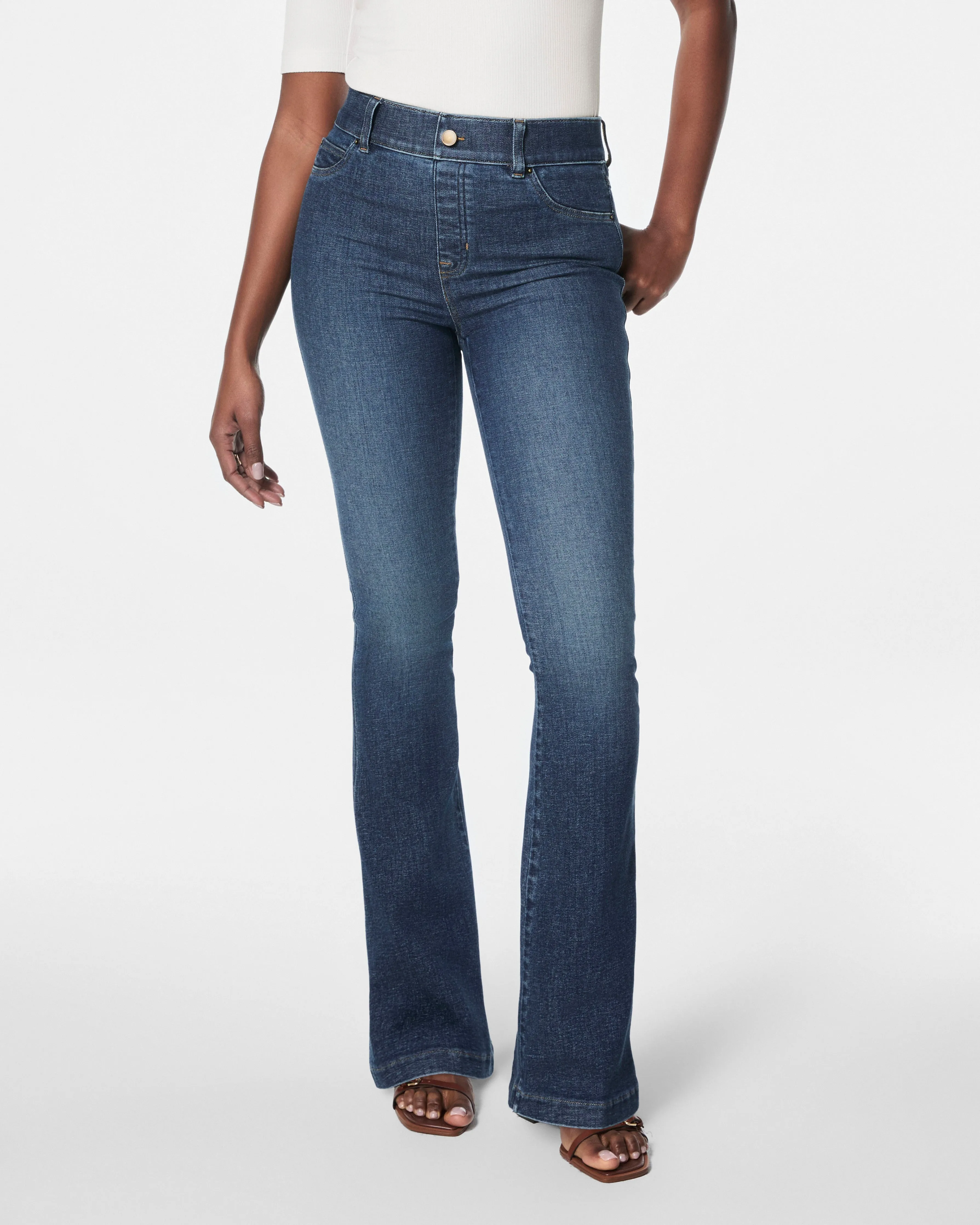 SPANXshape™ EveryWear Flare Jeans, Authentic Blue sold by SPANX