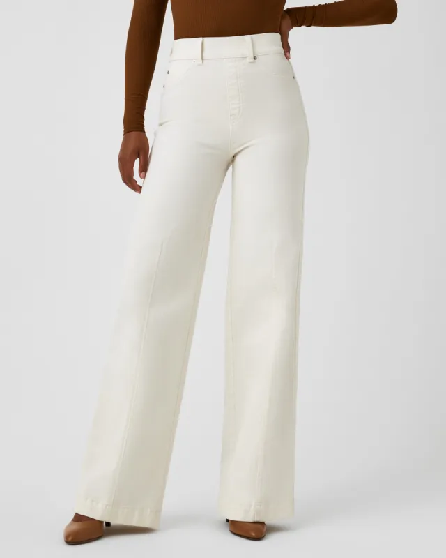 Seamed Front Wide Leg Jeans, Ecru sold by SPANX