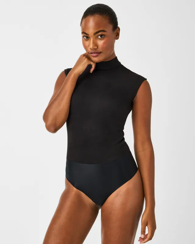 Faux Suede Mock Neck Bodysuit sold by SPANX