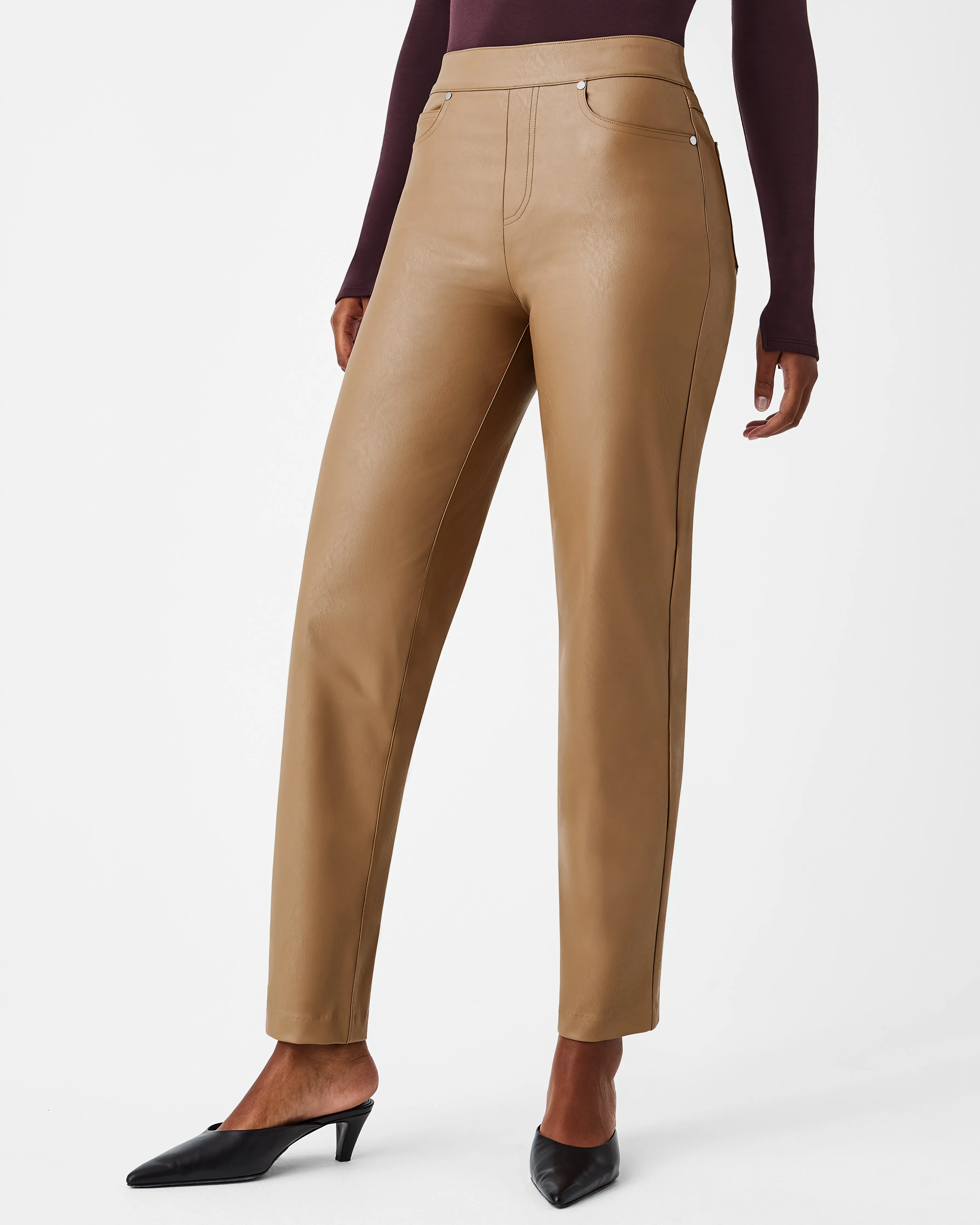 Leather-Like Straight Leg Pant sold by SPANX product image thumbnail 5