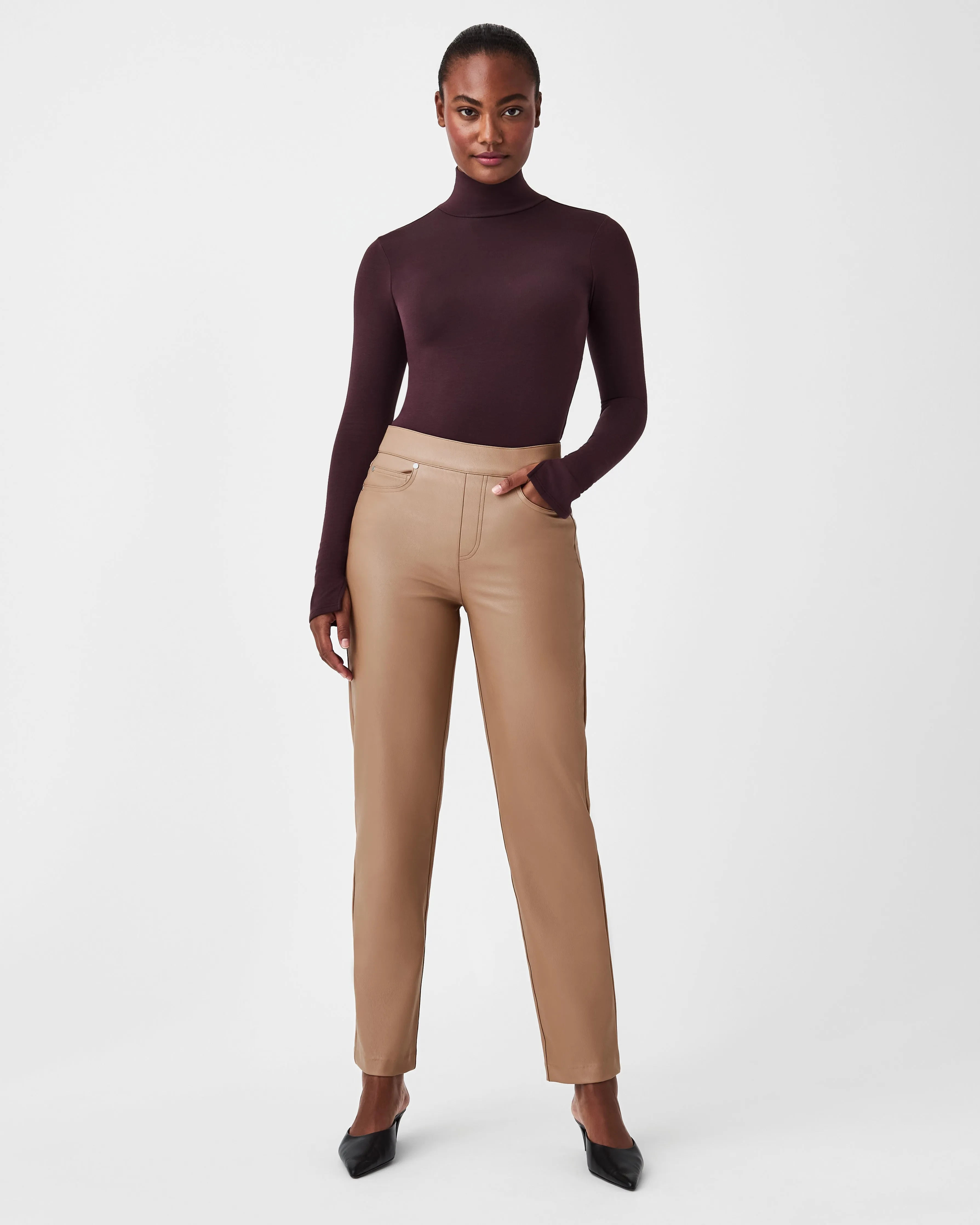 Leather-Like Straight Leg Pant sold by SPANX