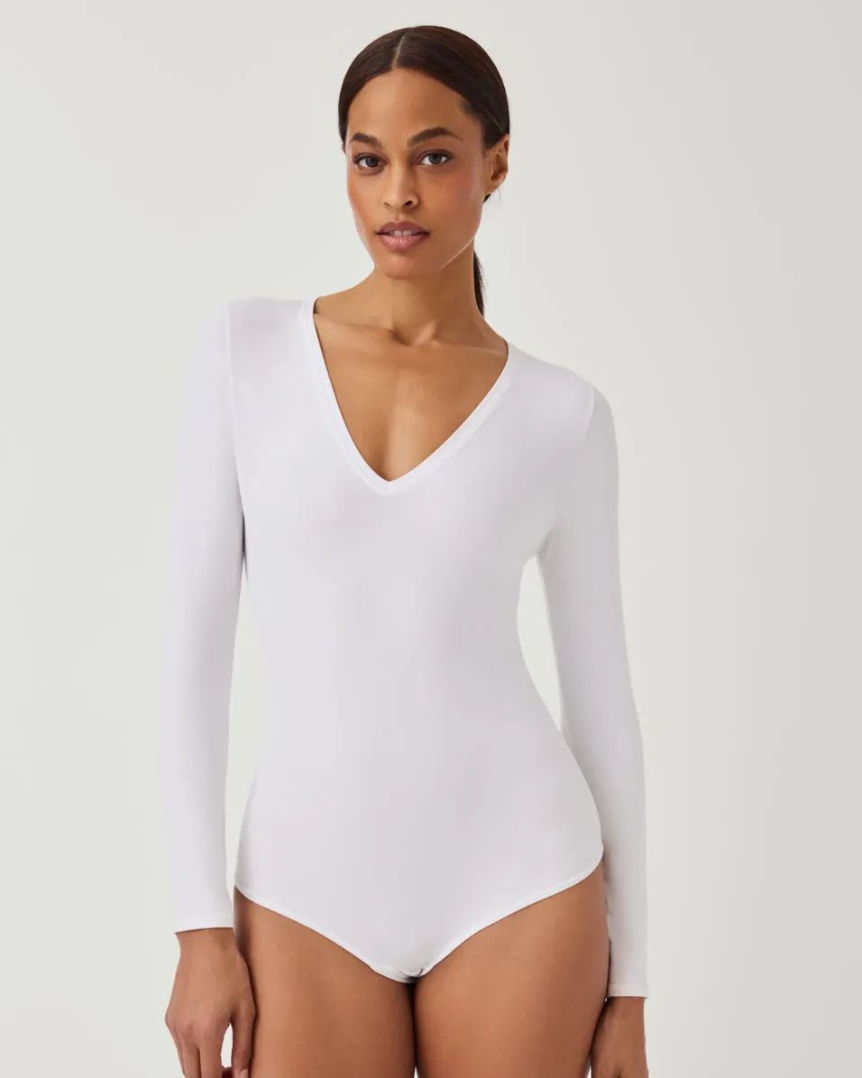 Suit Yourself Long Sleeve Thong Bodysuit sold by SPANX