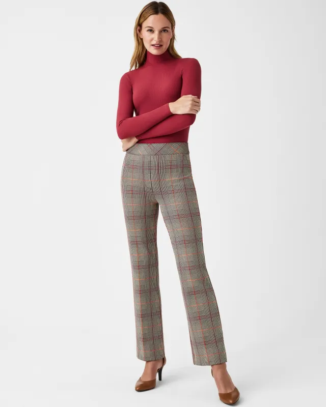 The Perfect Pant, Kick Flare in Orange Pop Plaid Jacquard made by SPANX