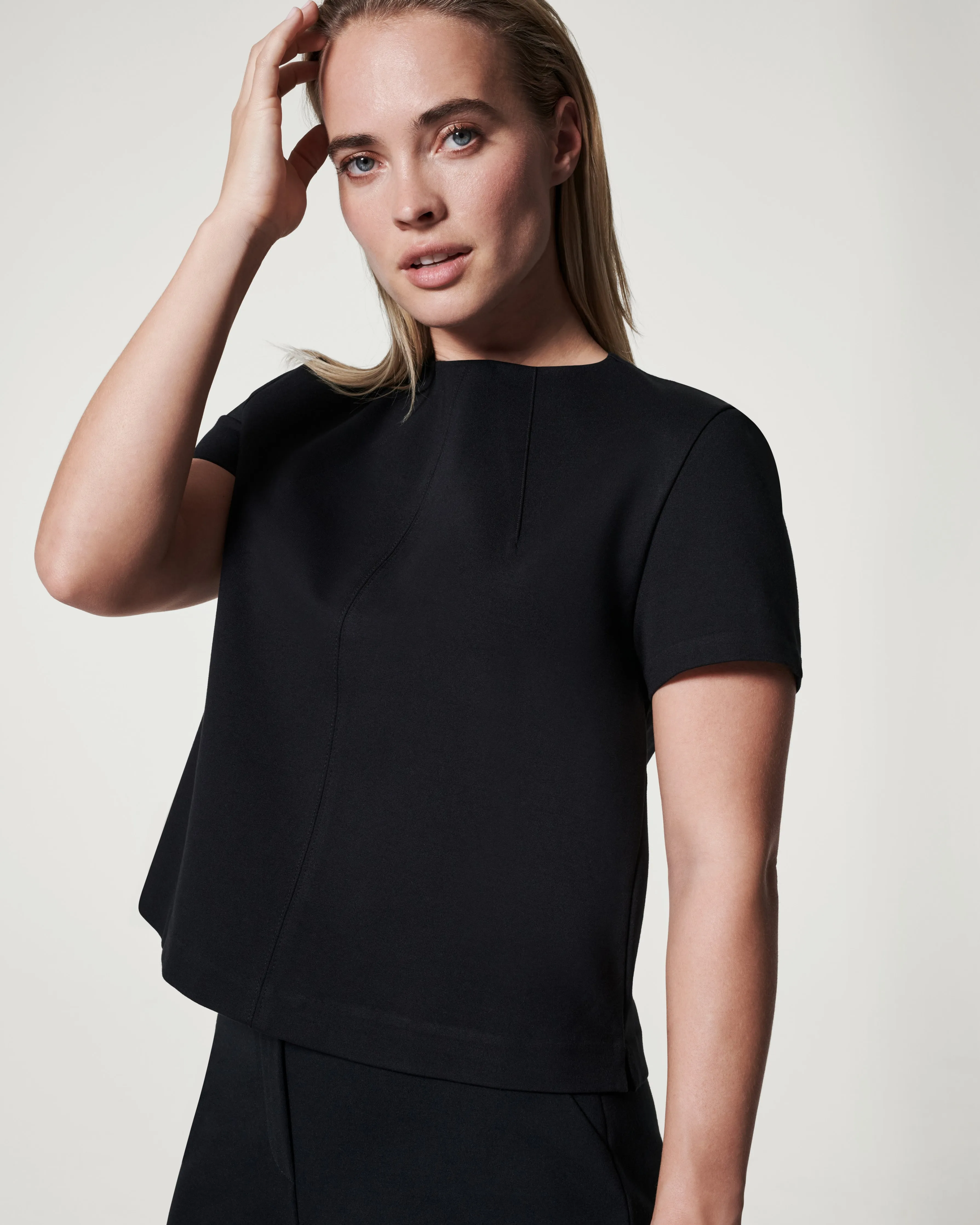 The Perfect Short Sleeve Crew Neck Top sold by SPANX
