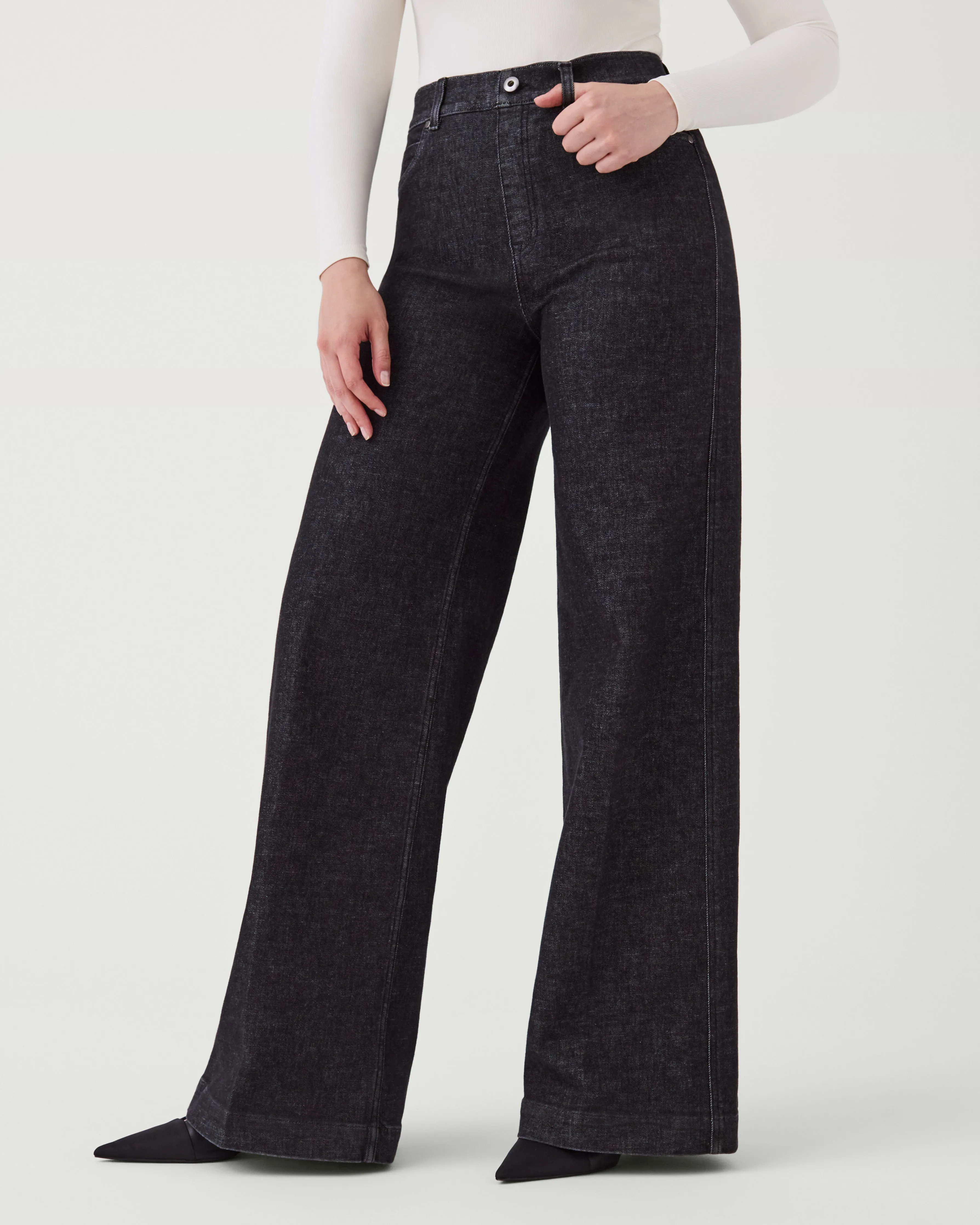 Wide Leg Jeans, Charcoal sold by SPANX
