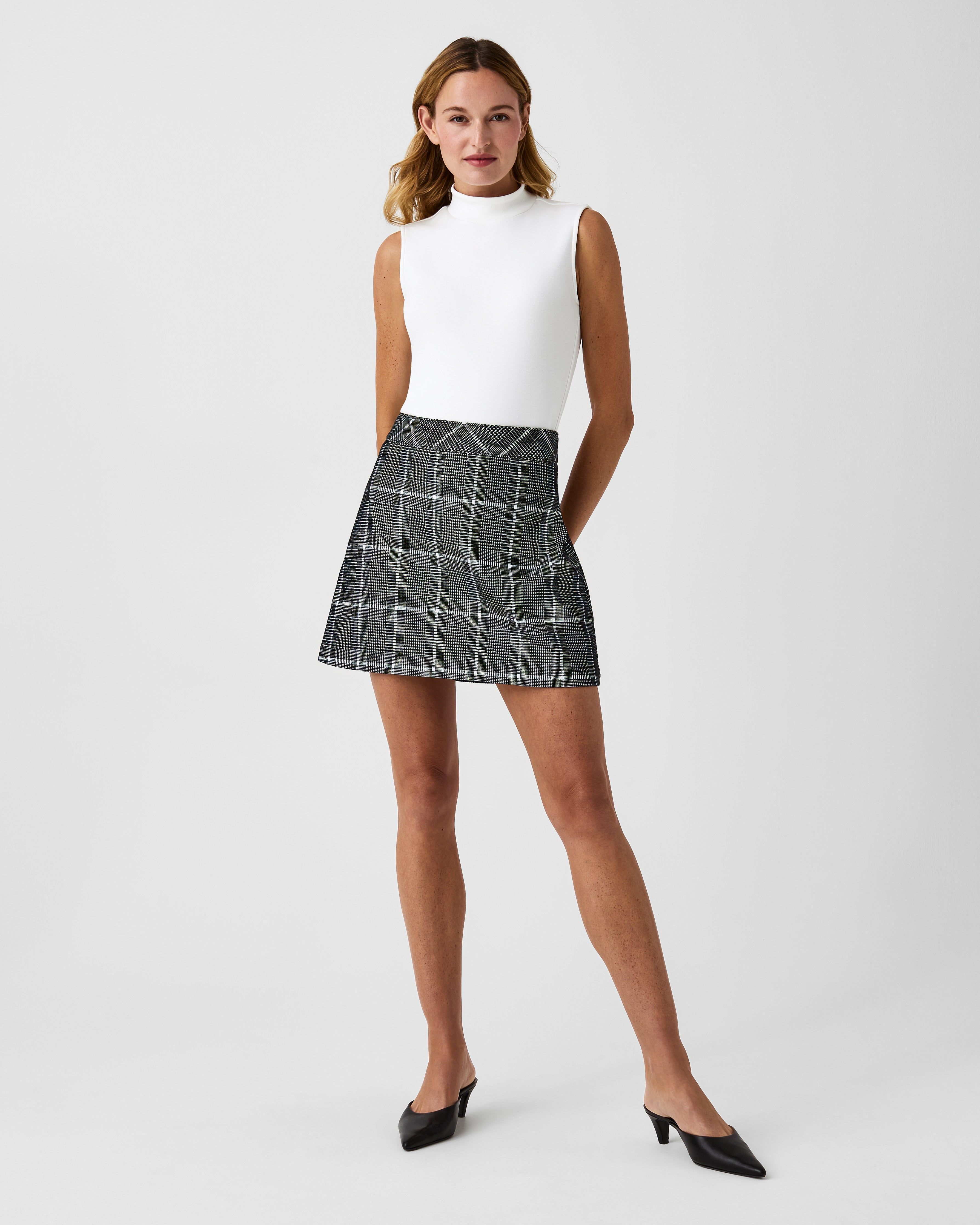 The Perfect A-line Mini Skirt, 17" in Classic Plaid Jacquard sold by SPANX product image thumbnail 5