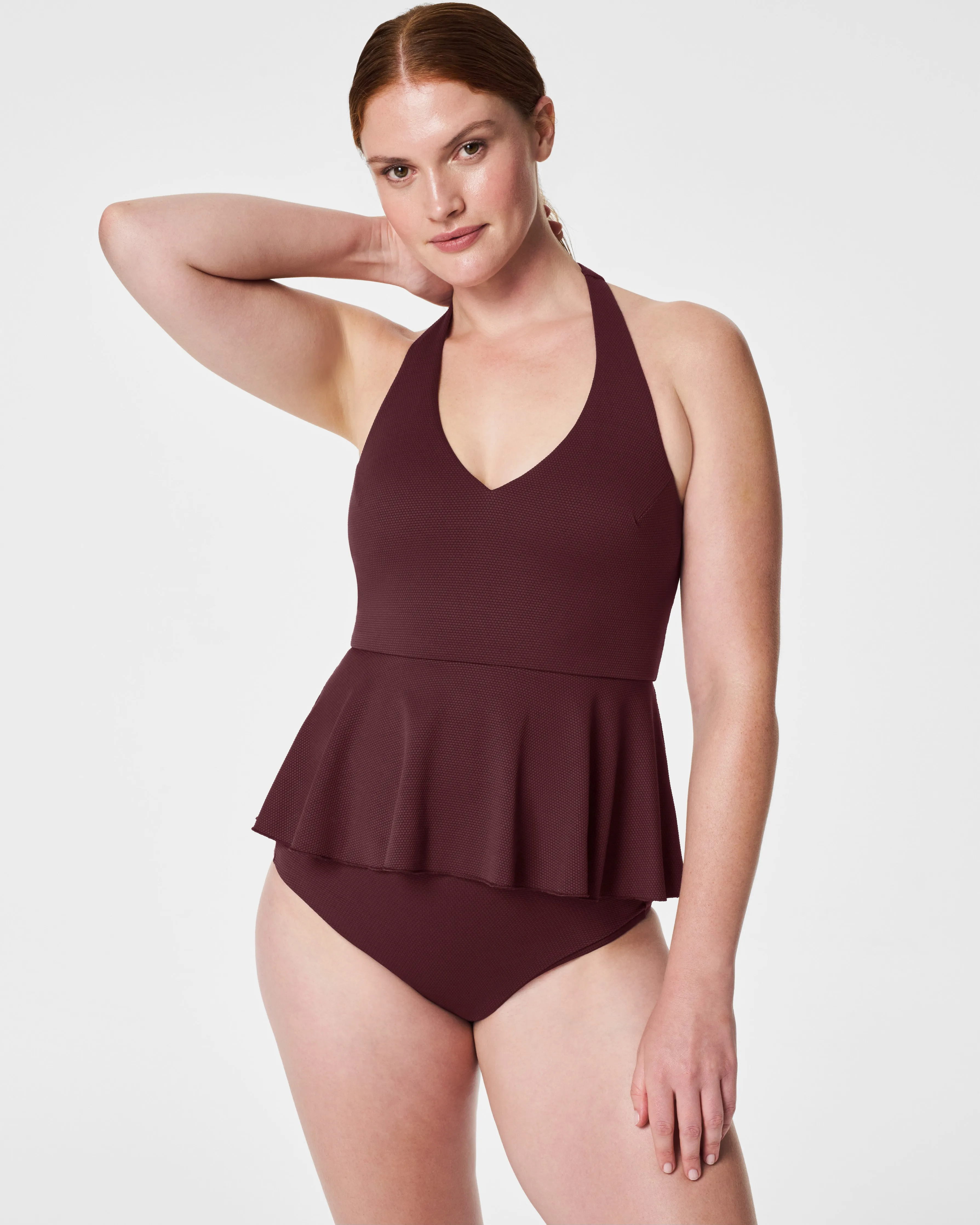 SPANXshape™ Swim Pique Halter Tankini sold by SPANX