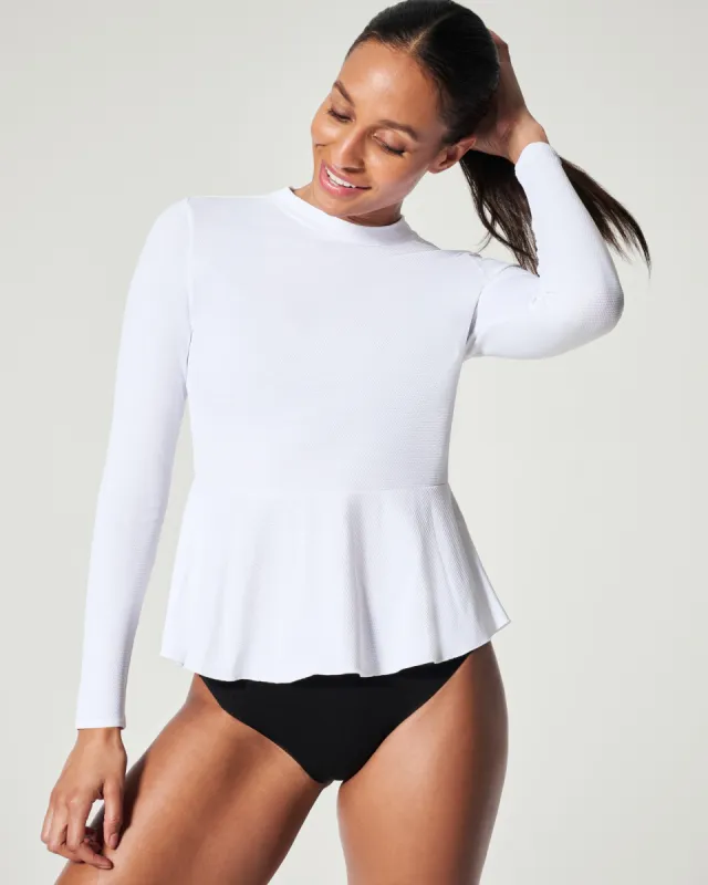 SPANX® Swim Pique Long Sleeve Sun Swim Shirt sold by SPANX