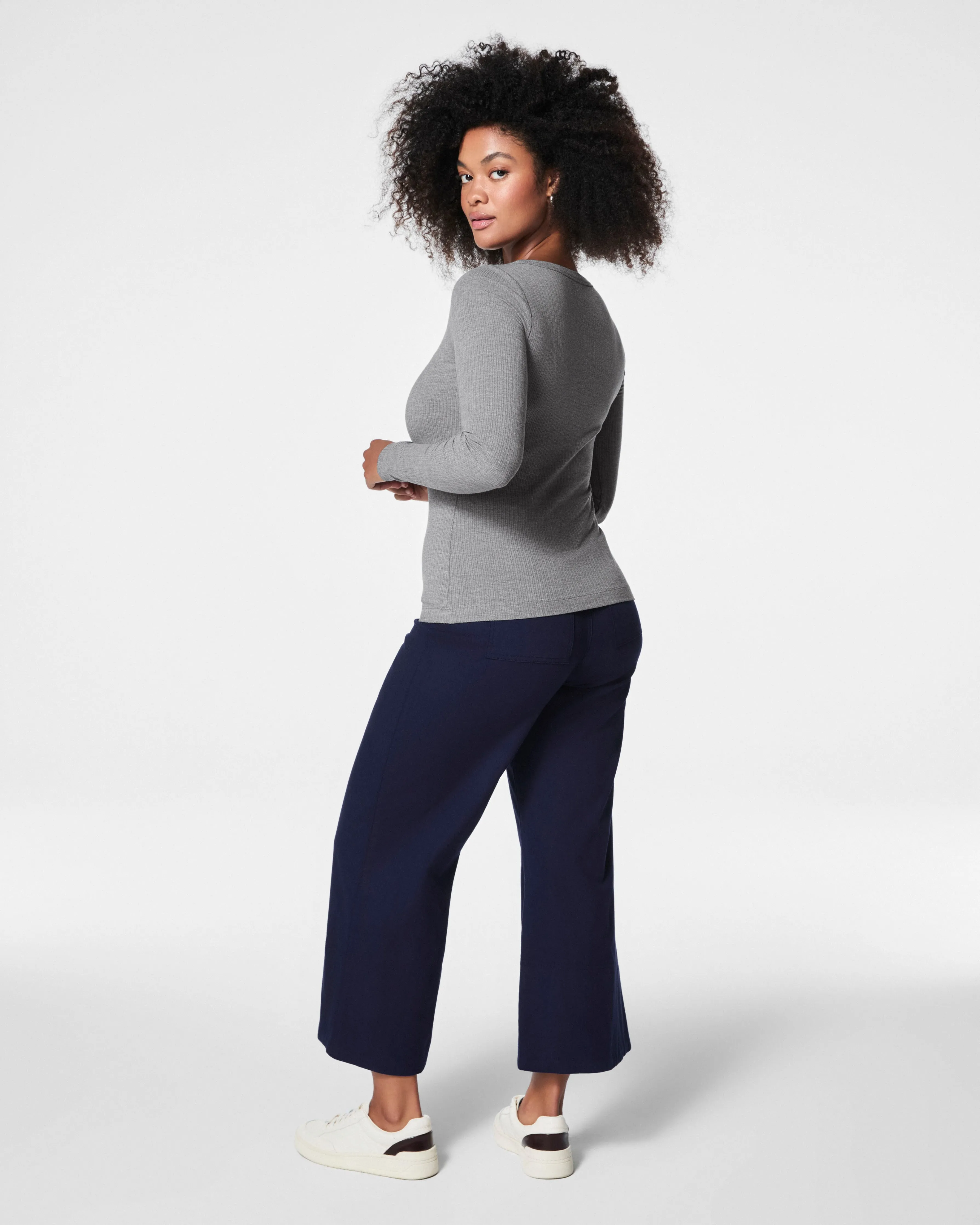 SPANX® Stretch Rib Scoop Neck Long Sleeve Tee, Grey sold by SPANX product image thumbnail 5