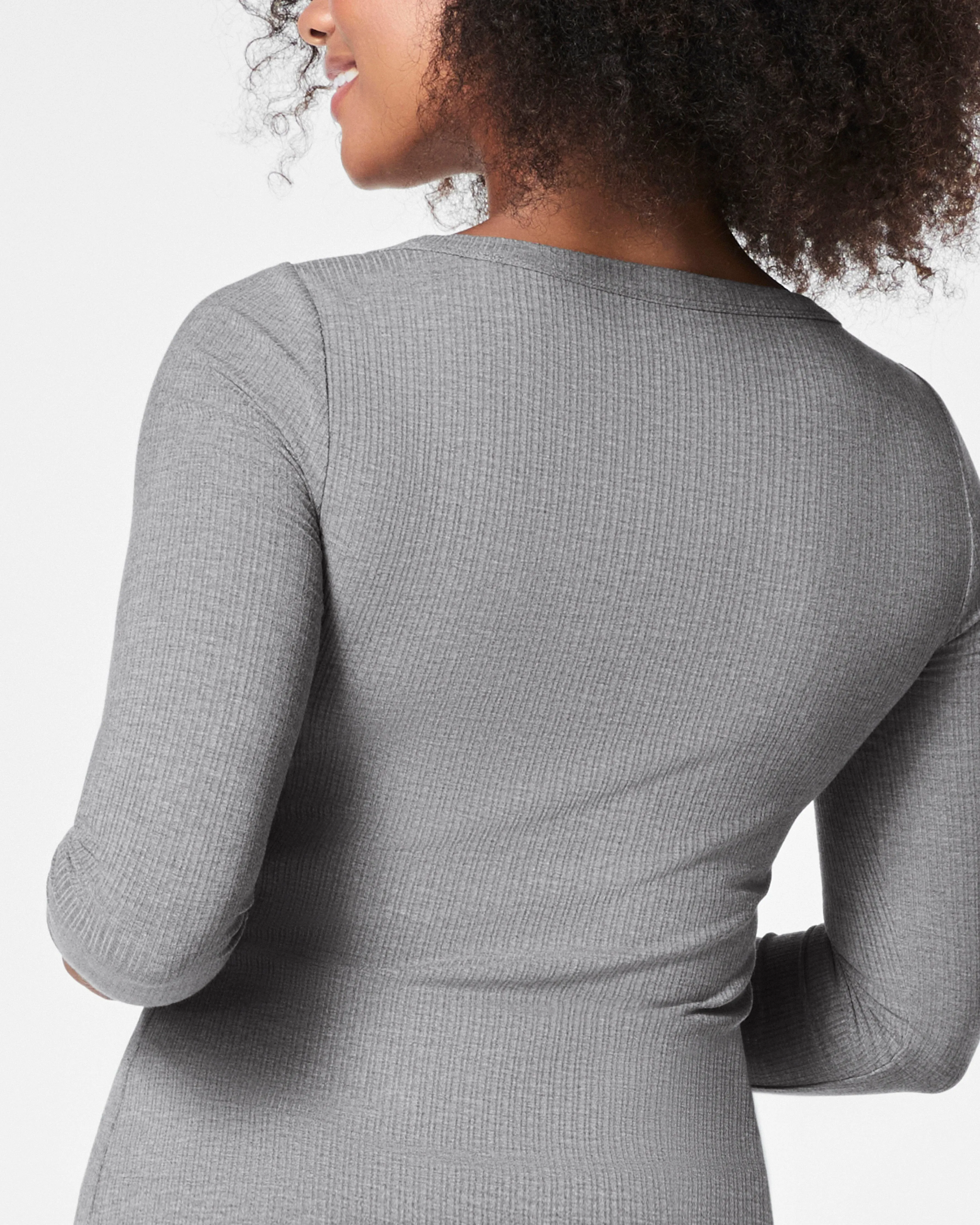 SPANX® Stretch Rib Scoop Neck Long Sleeve Tee, Grey sold by SPANX product image thumbnail 2