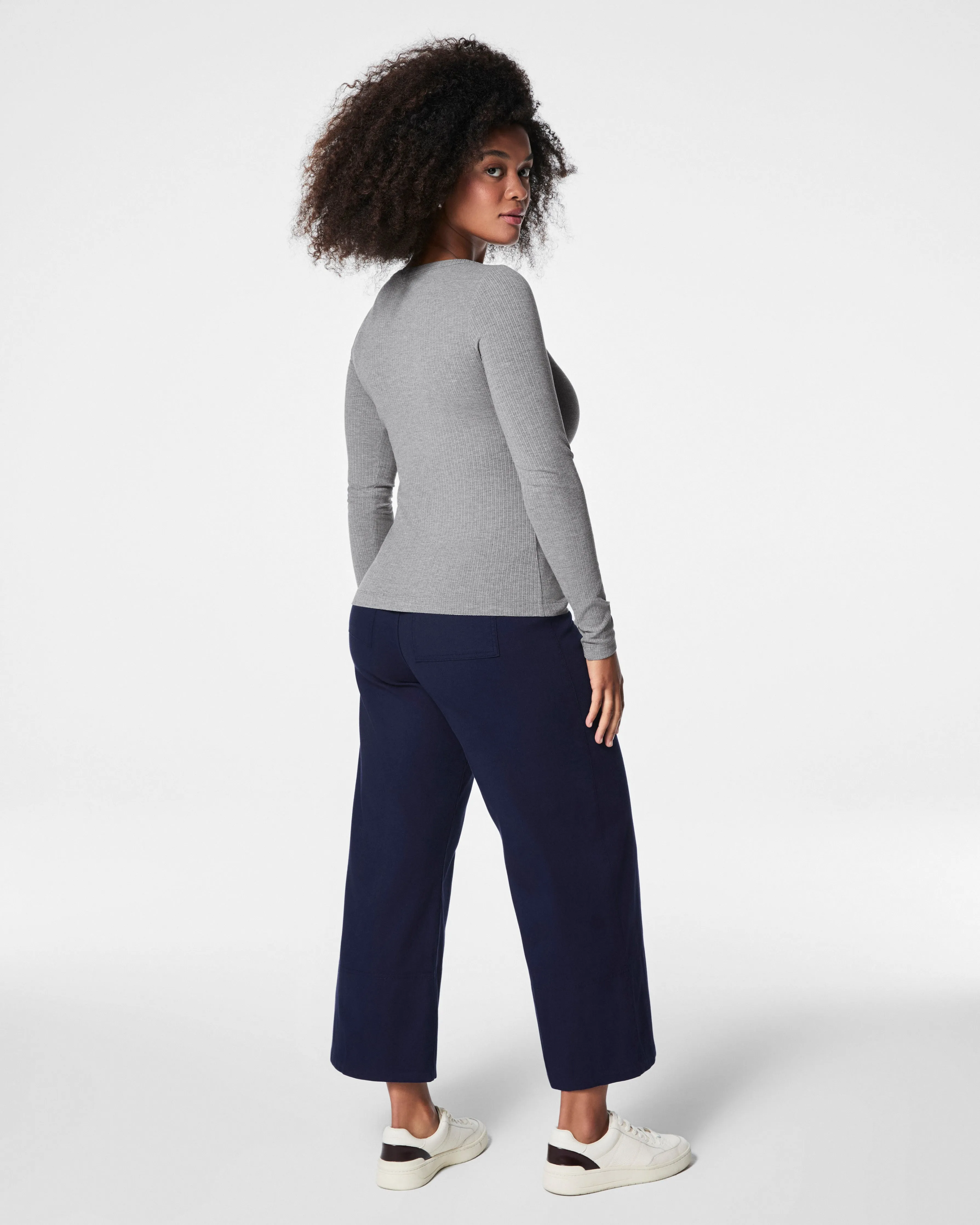 SPANX® Stretch Rib Scoop Neck Long Sleeve Tee, Grey sold by SPANX product image thumbnail 4