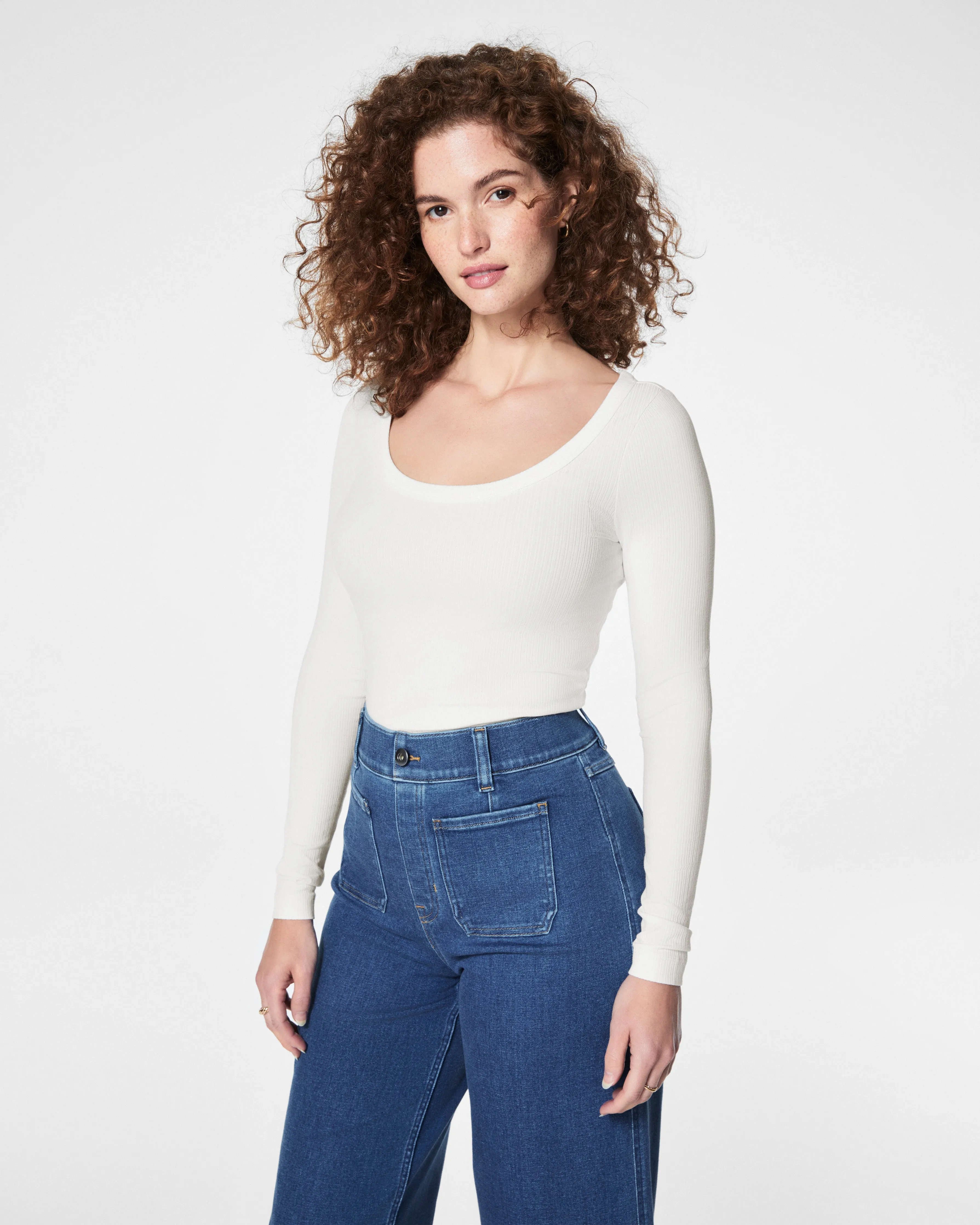 SPANX® Stretch Rib Scoop Neck Long Sleeve Tee sold by SPANX product image thumbnail 5